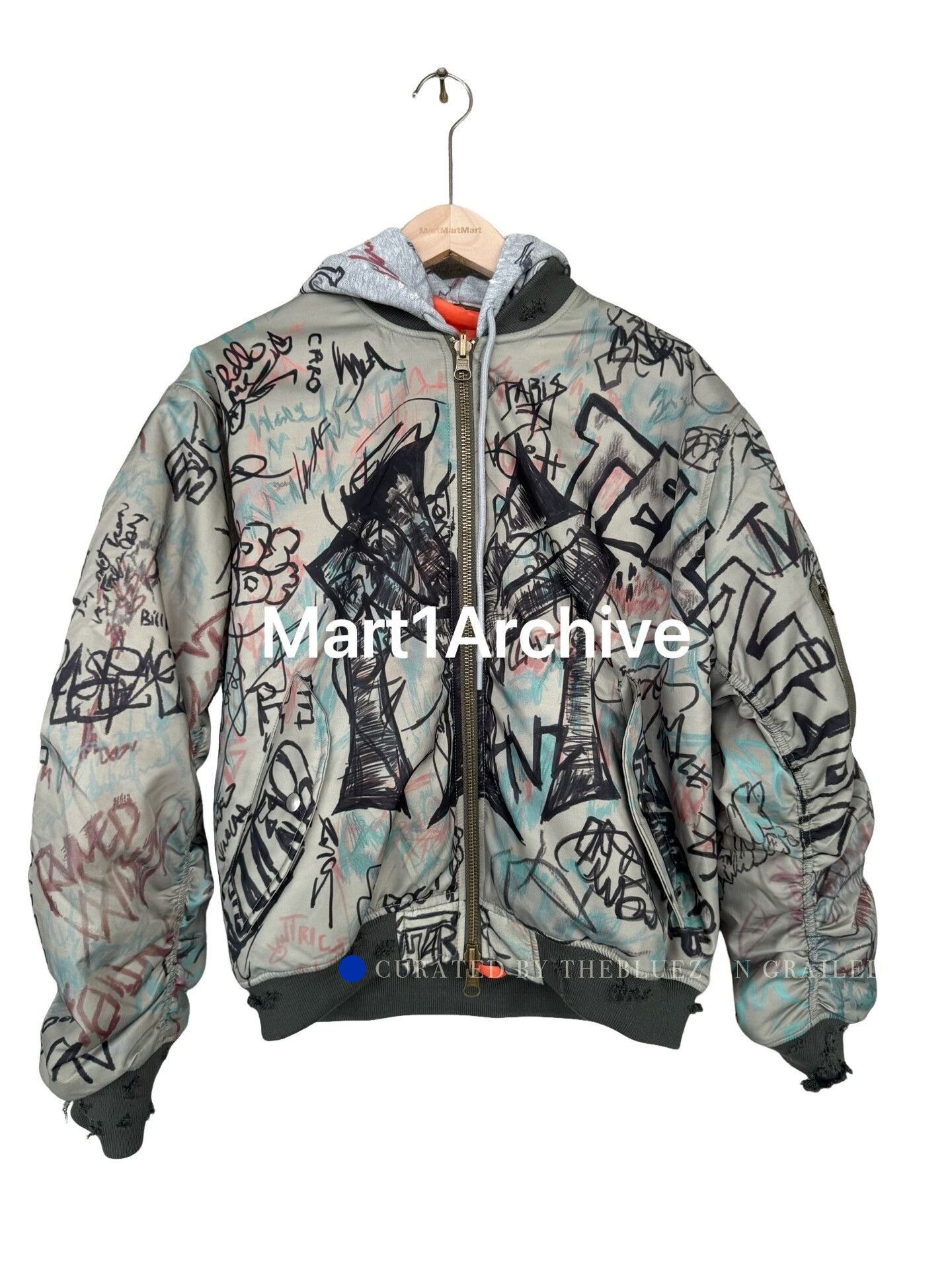 Mowalola Multi Graffiti Print Hooded Bomber Jacket S Size US S / EU 44-46 / 1 - 1 Thumbnail