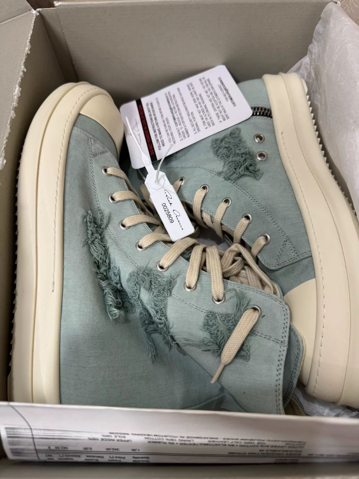 Rick Owens Rick Owens Blue Hitop Sneakers 11 Men Size US 11 / EU 44 - 1 Thumbnail
