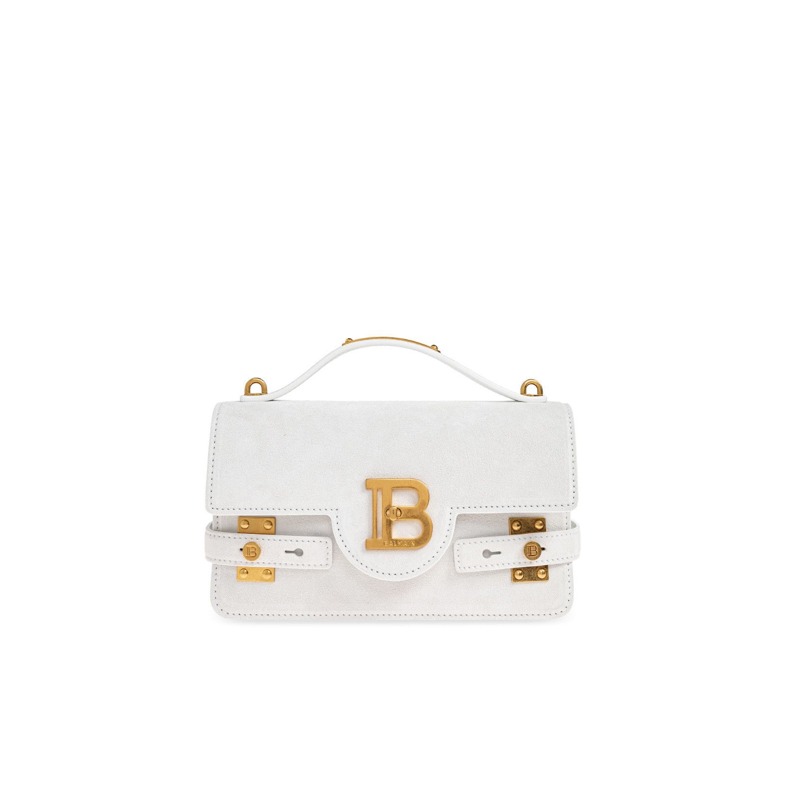 Balmain BALMAIN B-Buzz 24 White Suede Shoulder Bag New & Authentic Size ONE SIZE - 1 Thumbnail