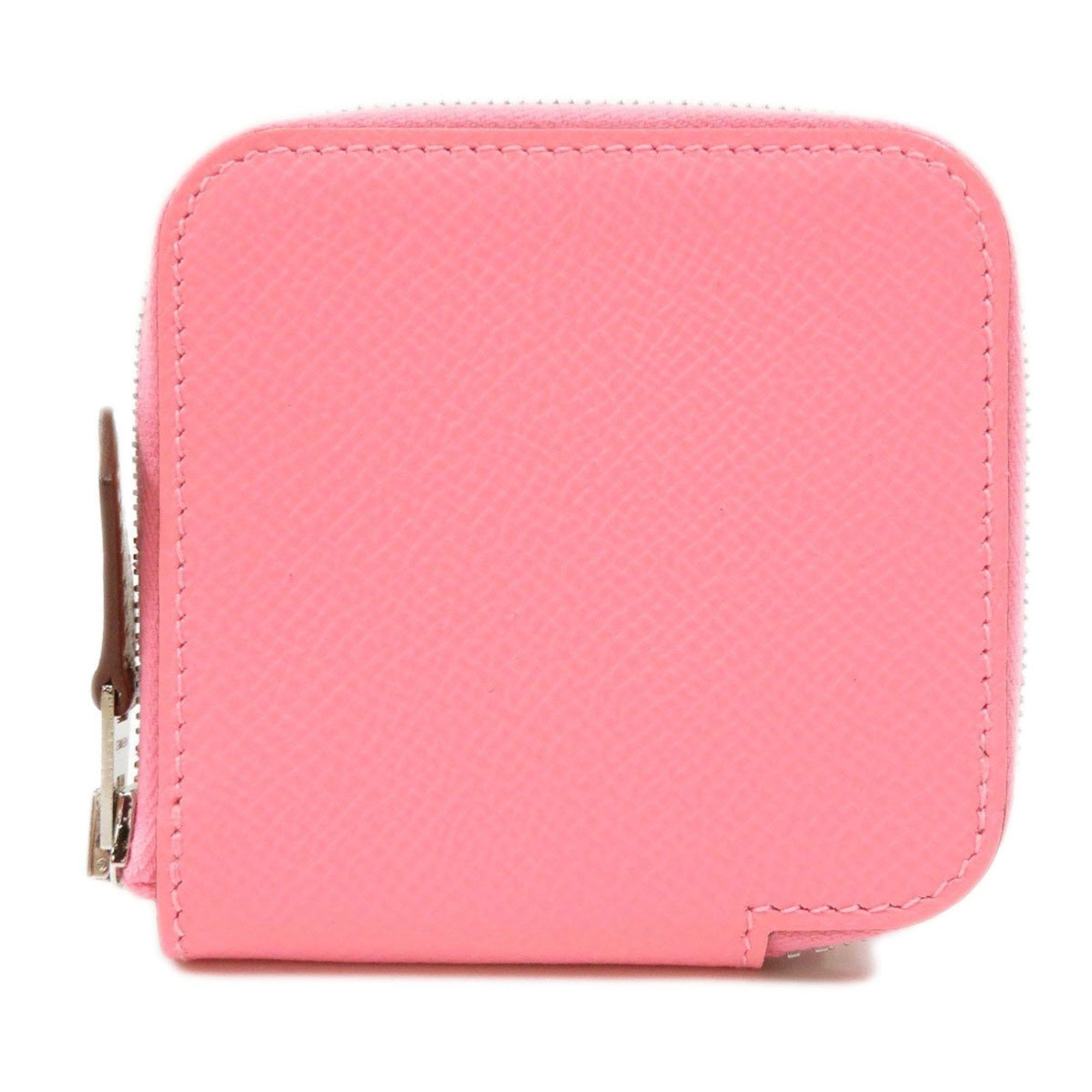 image of Hermes Azap Compact Mini Rose Azare Coin Case Epson Women's in Black