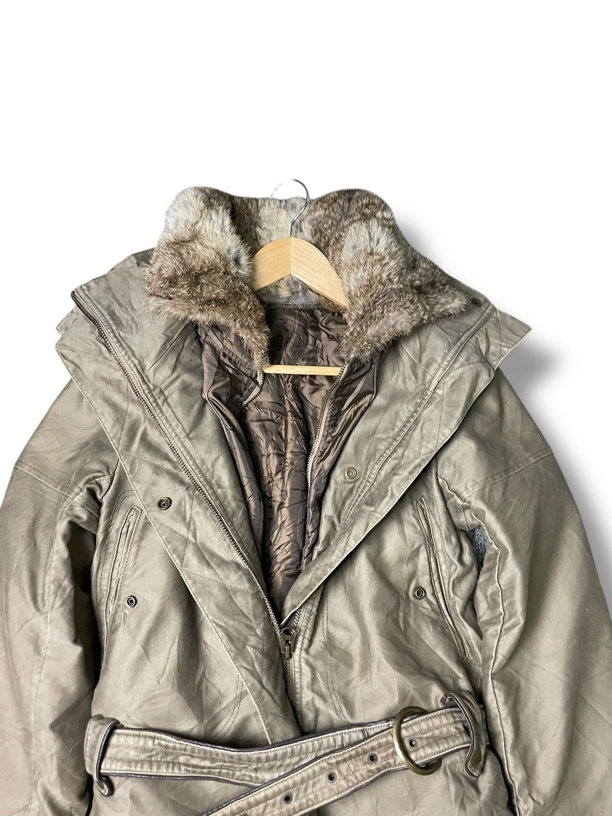 If Six Was Nine × Japanese Brand × Le Grande Bleu (L.G.B.) Unbranded Brand Fur Belted Jacket (64) Size US XXS / EU 40 - 7 Thumbnail