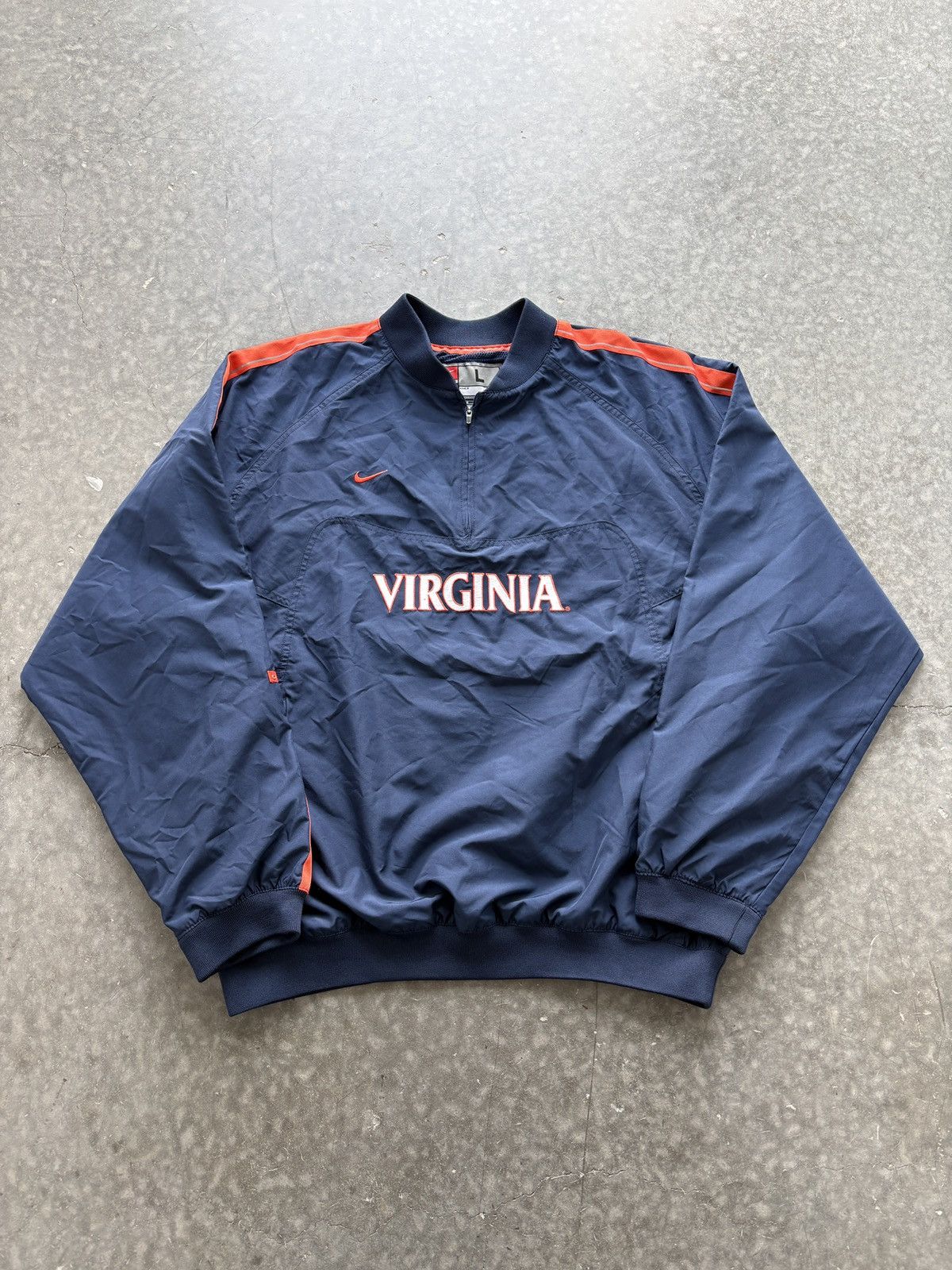 Nike Vintage Y2K Nike UVA Virginia Quarter Zip Windbreaker Size US L / EU 52-54 / 3 - 1 Thumbnail