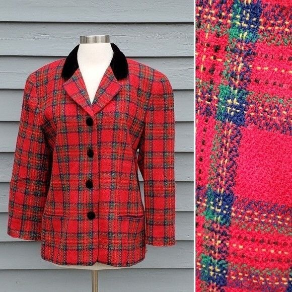 Talbots Vintage 90s y2k Talbots Red Green Stuart Tartan Plaid Preppy Size XL / US 12-14 / IT 48-50 - 1 Thumbnail