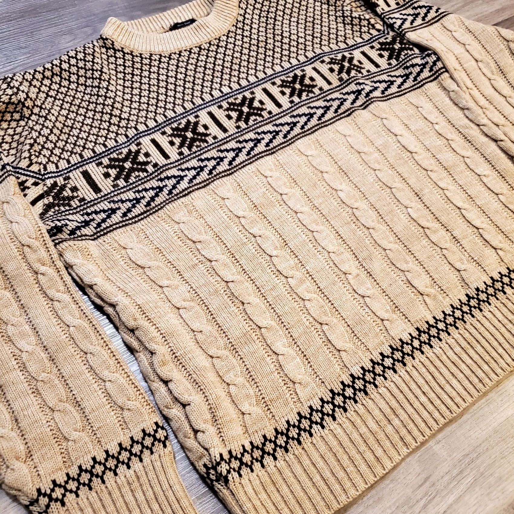 JCPenney VINTAGE JCPenney Sweater Mens Large L 80s Fair Isle Cable Knit Wool Acrylic Pullover VTG Size US L / EU 52-54 / 3 - 3 Thumbnail