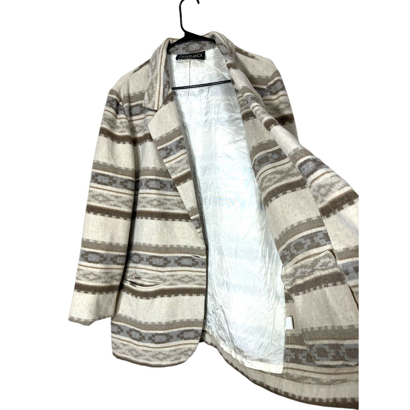 Casablanca Vintage Casablanca Wool Blend Southwestern Aztec Blazer Coat Size XL / US 12-14 / IT 48-50 - 7 Thumbnail