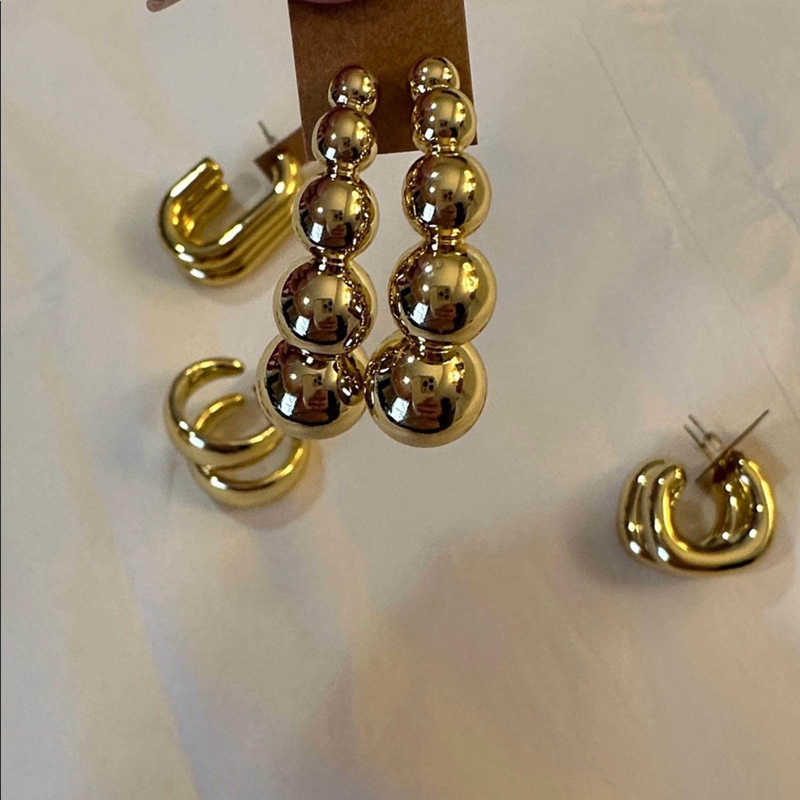 Other Chic Gold-Tone Textured Fashion Hoop Earrings Set of 6 Size ONE SIZE - 6 Thumbnail