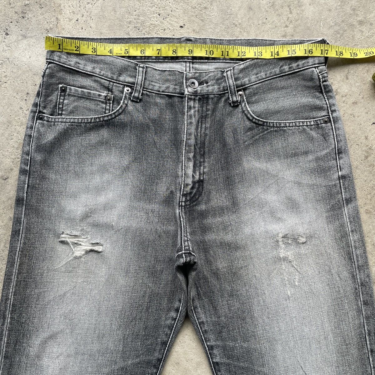 Japanese Brand × Jean × Vintage W34 Vintage Japanese Faded Black Distressed Jeans Pants Size US 34 / EU 50 - 6 Thumbnail