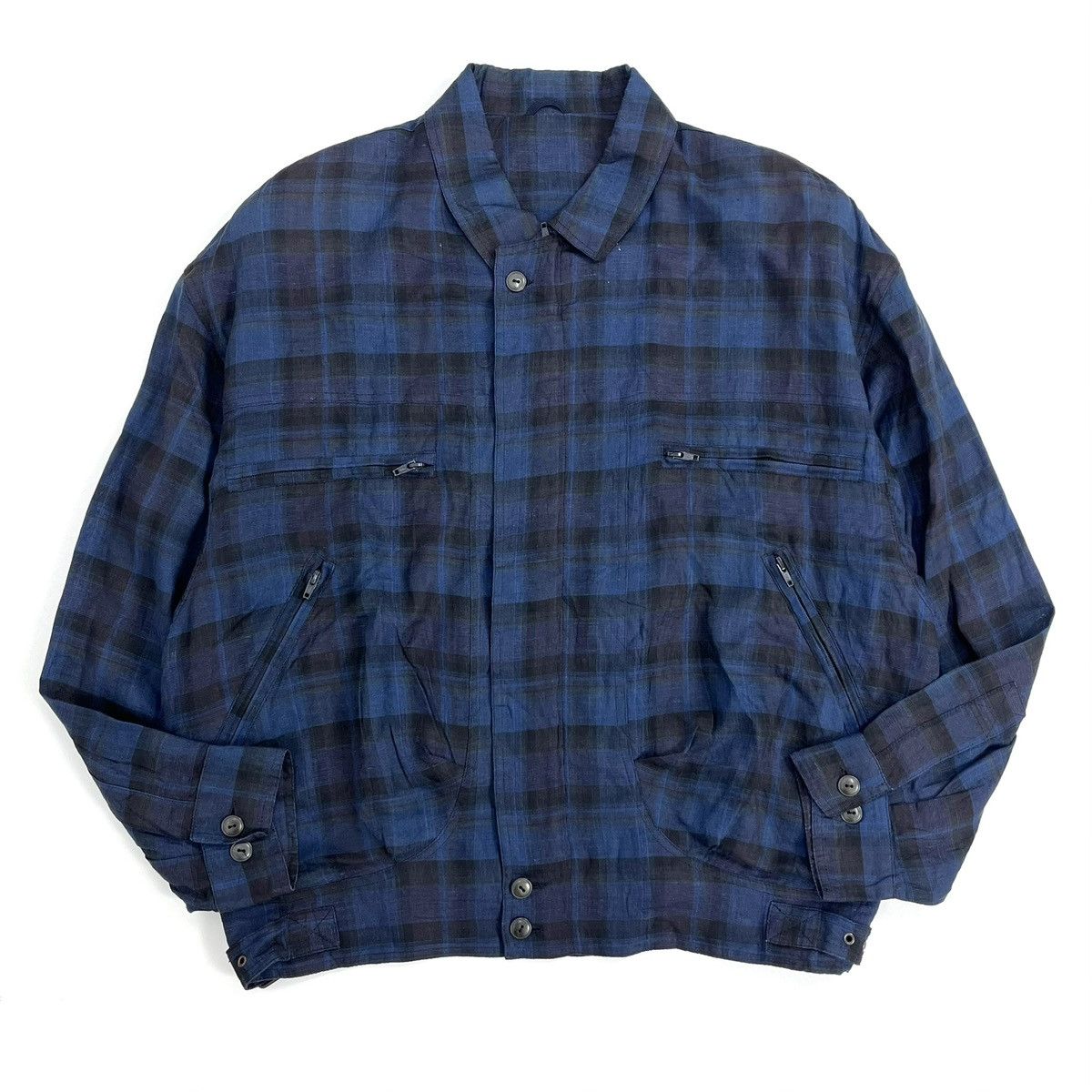 Givenchy 90s Vintage Givenchy Plaid Work Jacket Italian Designer Size US L / EU 52-54 / 3 - 1 Thumbnail