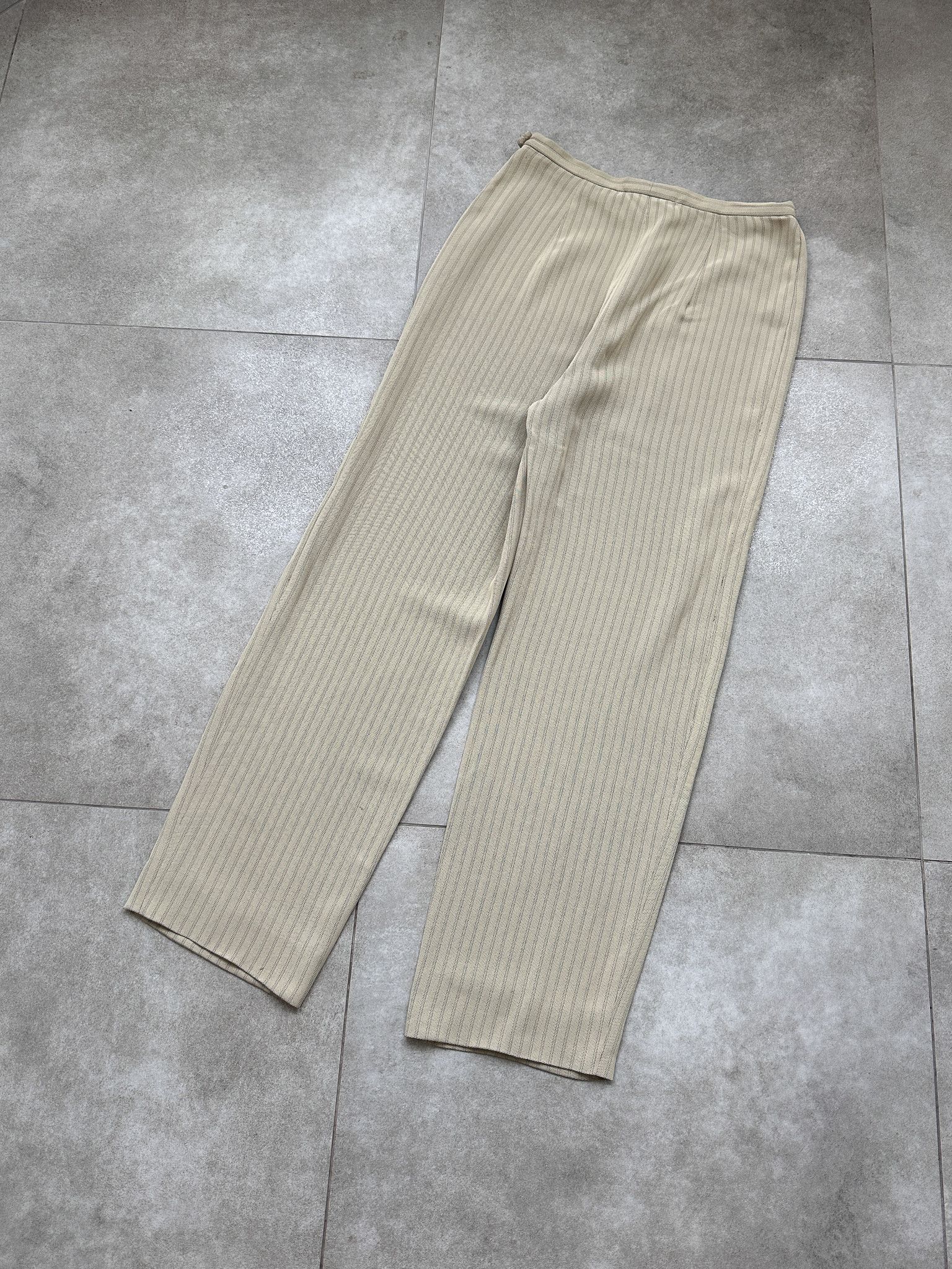 Max Mara Max Mara Beige Striped Dress Pants Trousers Size 34" / US 12 / IT 48 - 6 Thumbnail