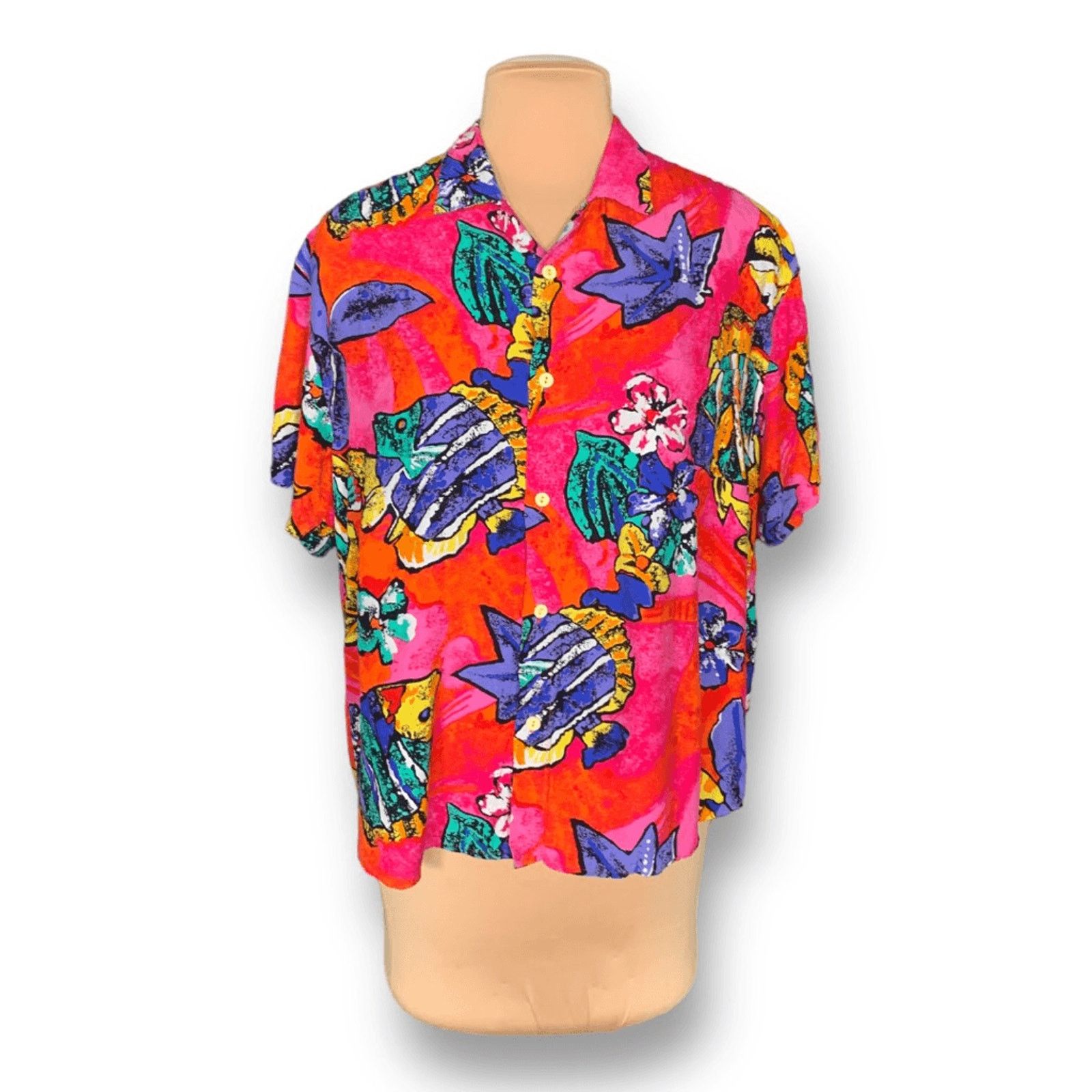 Hilo Hattie × Vintage Vintage Hilo Hattie Hawaiian Shirt Bright Tropical Fish Size US XL / EU 56 / 4 - 11 Thumbnail