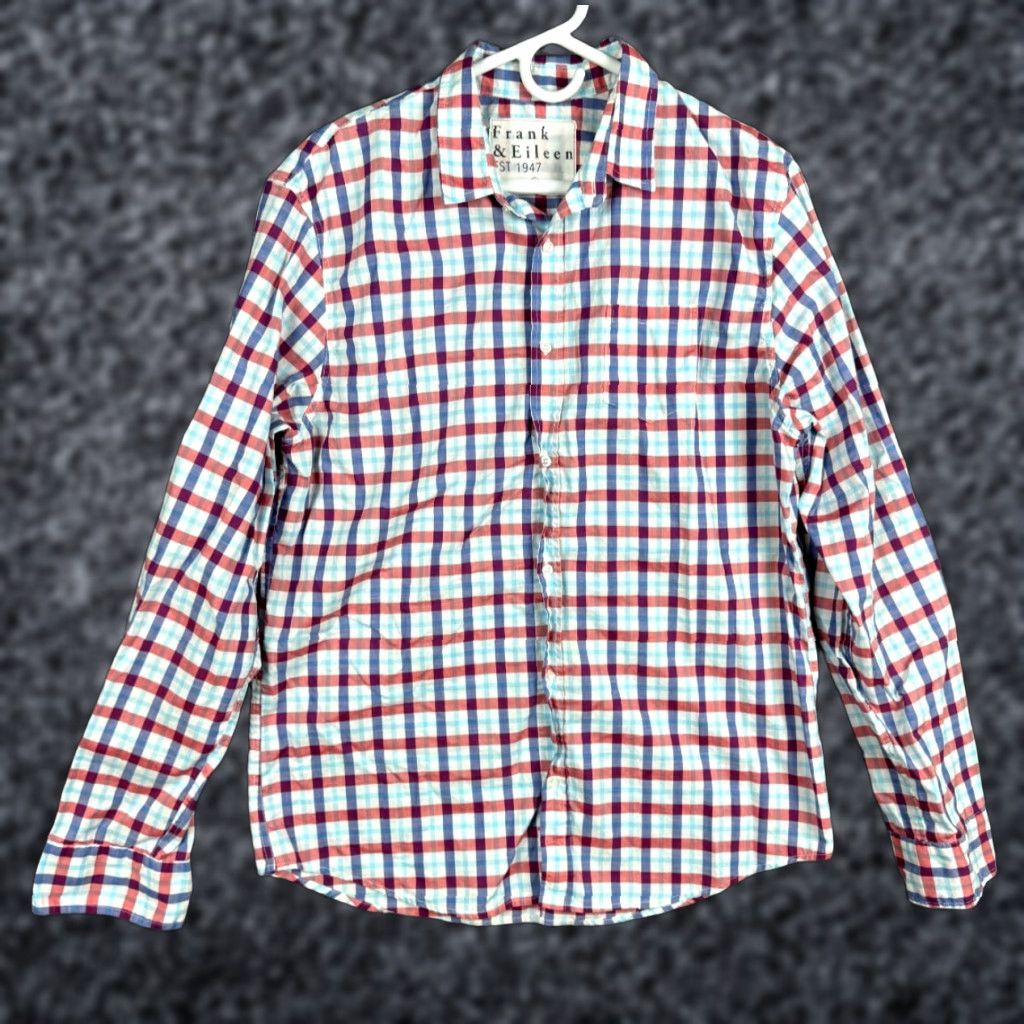 Frank & Eileen Frank & Eileen LUKE Shirt Men's Large Multi Plaid Lightweight Cotton Long Sleeve Button-Down Collared Shirt Size US L / EU 52-54 / 3 - 1 Thumbnail
