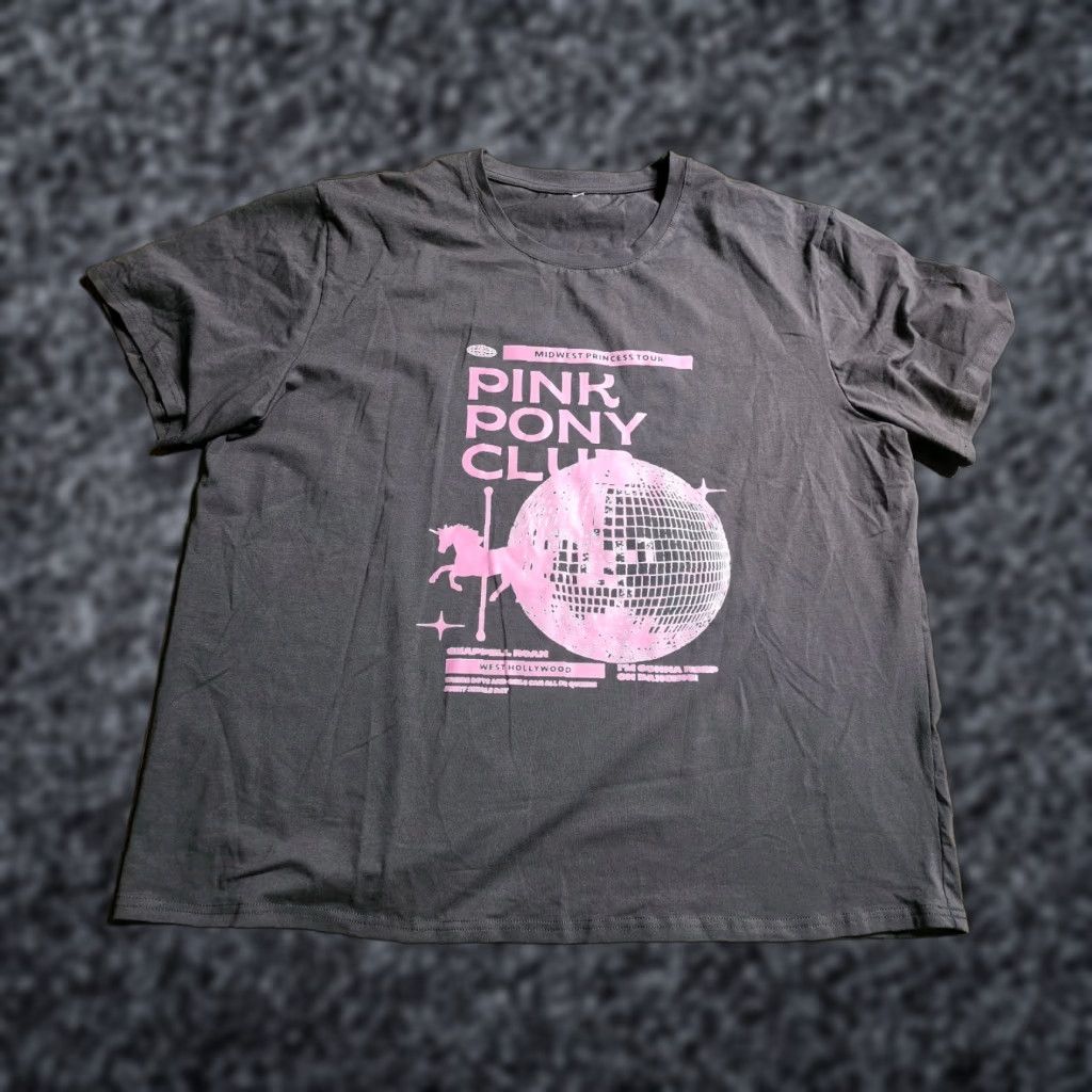 PONY Graphic Tee Women's 3XL Gray "I'm Gonna Keep On Dancing" Pony Club Short Sleeve Size XXL / US 16-18 / IT 52-54 - 1 Thumbnail