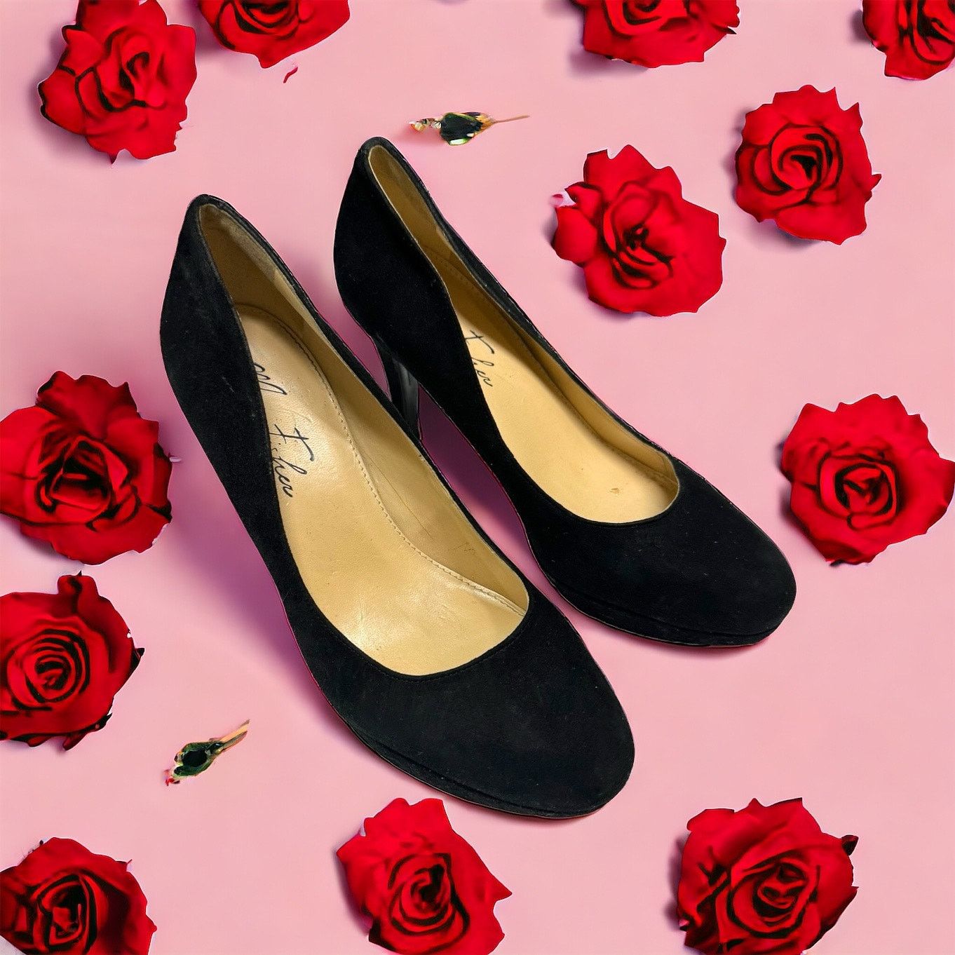 Marc Fisher Womens Shoes Size 8 M Black Heels Rounded Toe