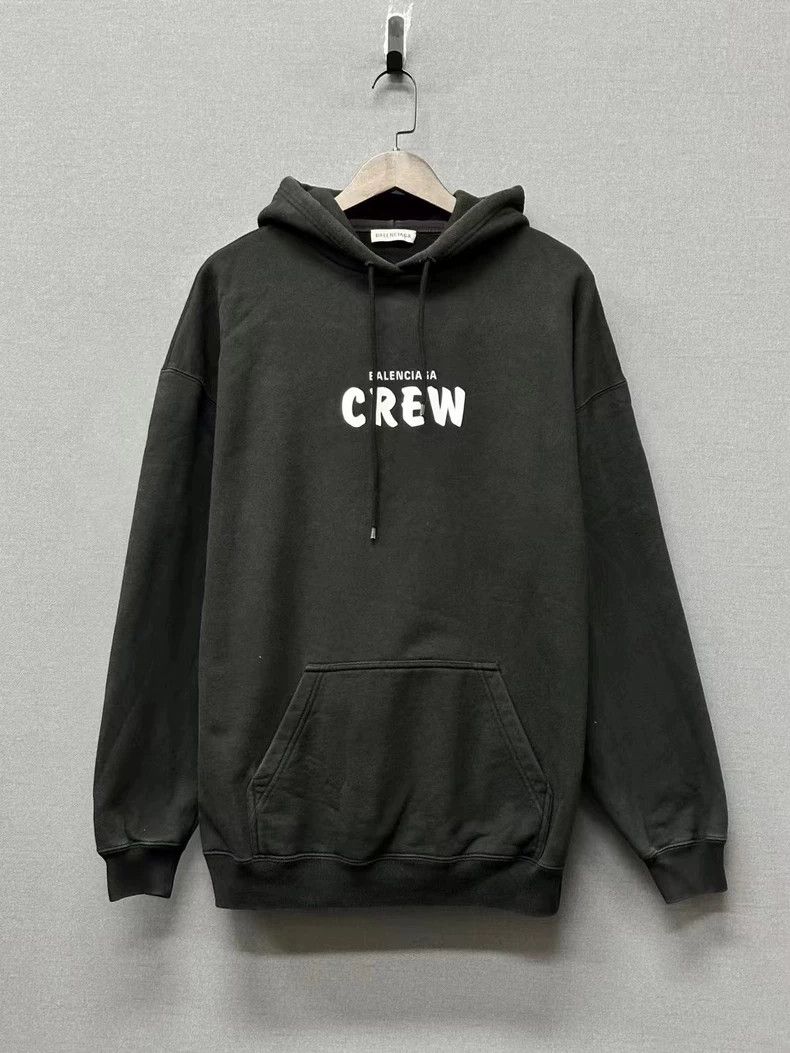 Balenciaga Balenciaga Black crew hooded sweatshirt Size US M / EU 48-50 / 2 - 1 Thumbnail