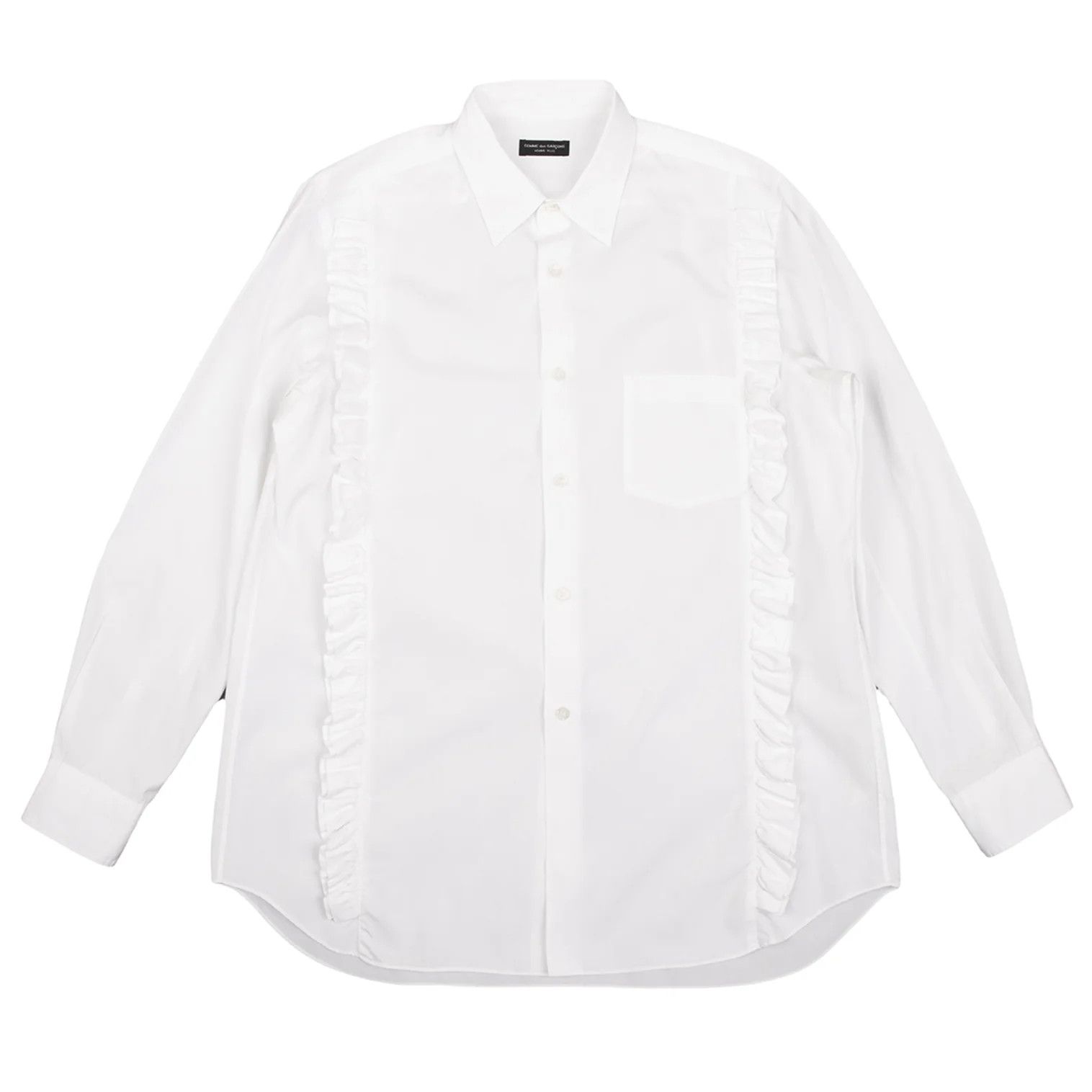 Comme des Garcons Homme Plus Regular Collar Frill Design Shirt in White, Size S Size US S / EU 44-46 / 1 - 1 Preview