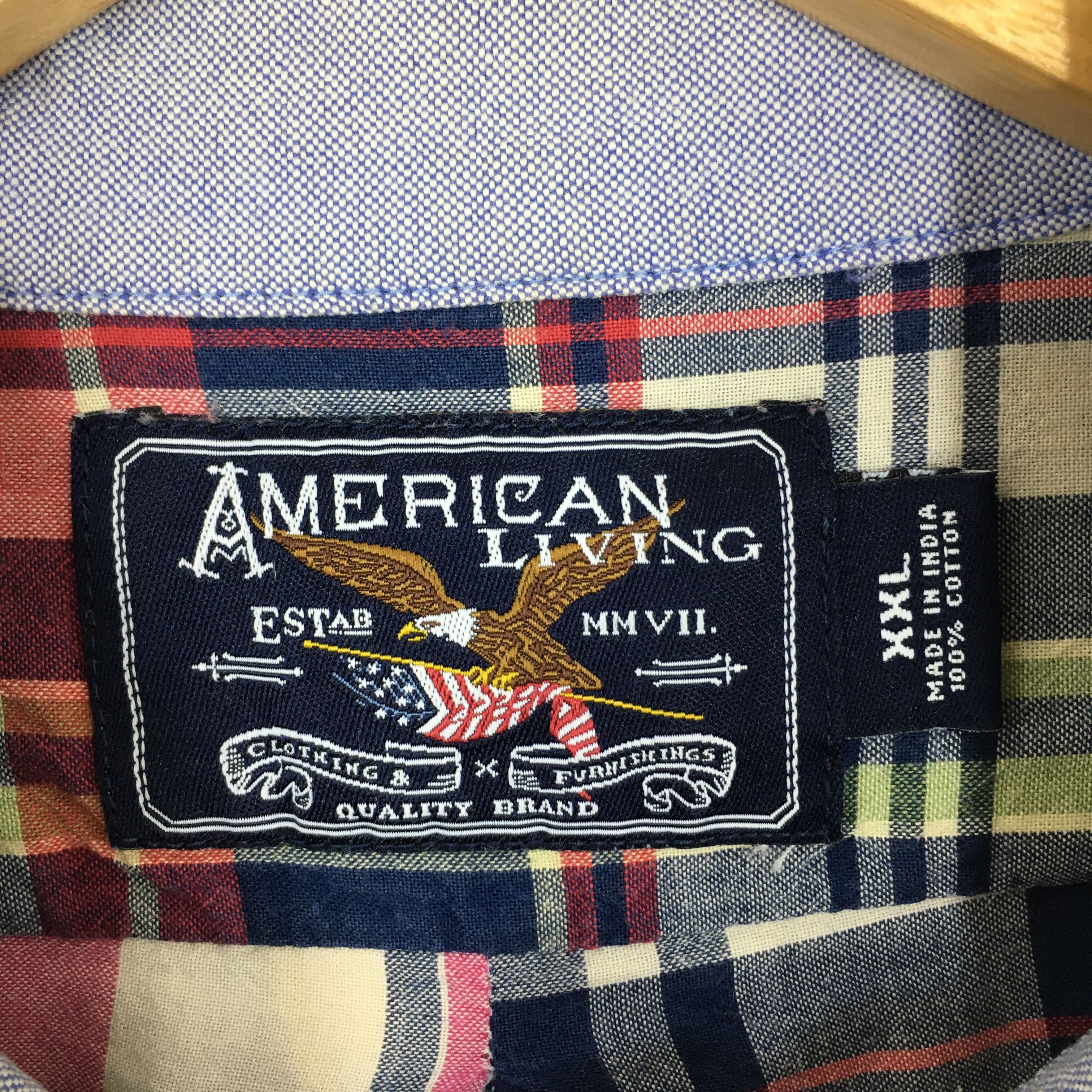 Flannel Vintage American Living Patchwork Flannel Shirt XXLarge Size US XXL / EU 58 / 5 - 6 Thumbnail