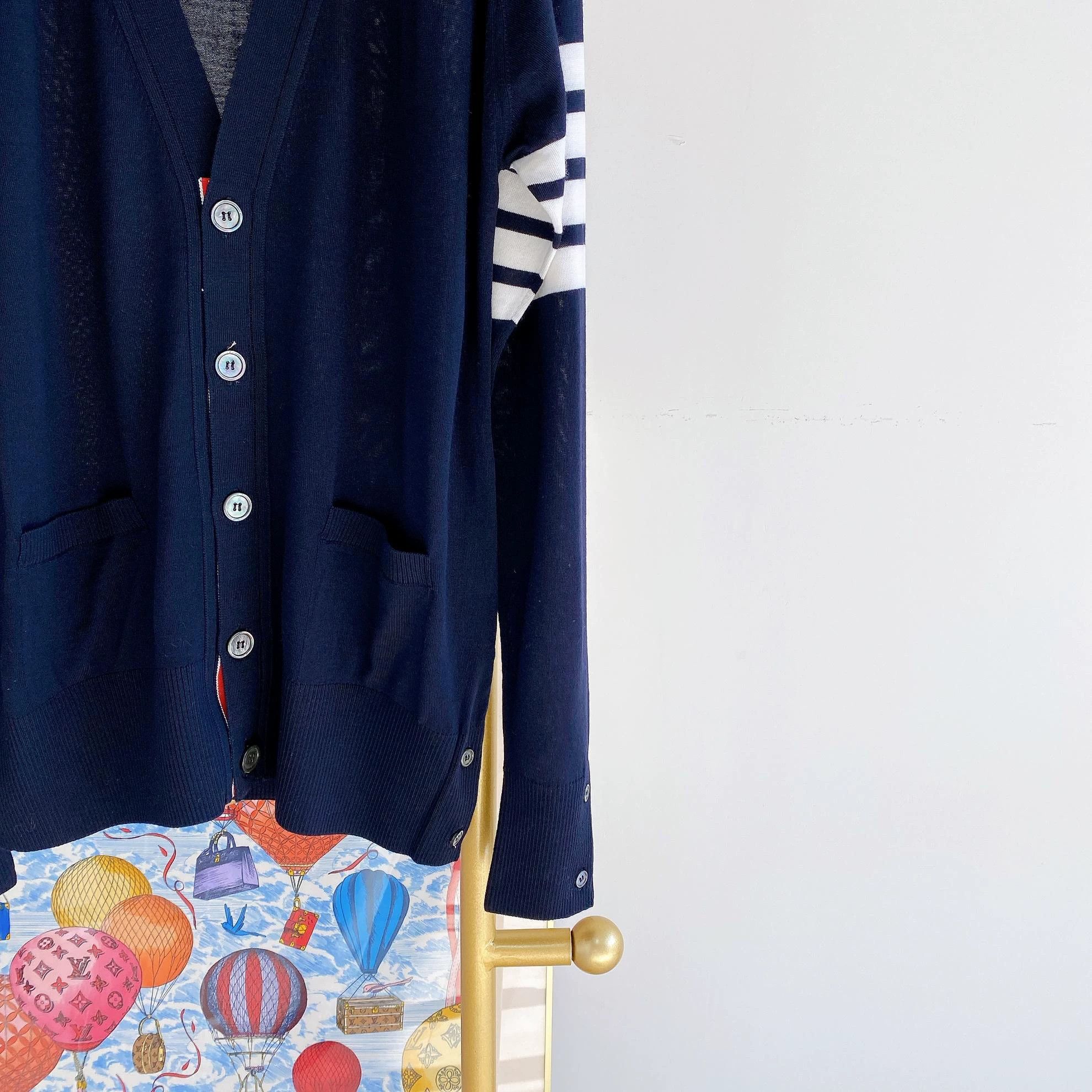 Thom Browne Thom Browne Navy Blue Knit Cardigan Size 2 Size US M / EU 48-50 / 2 - 4 Thumbnail