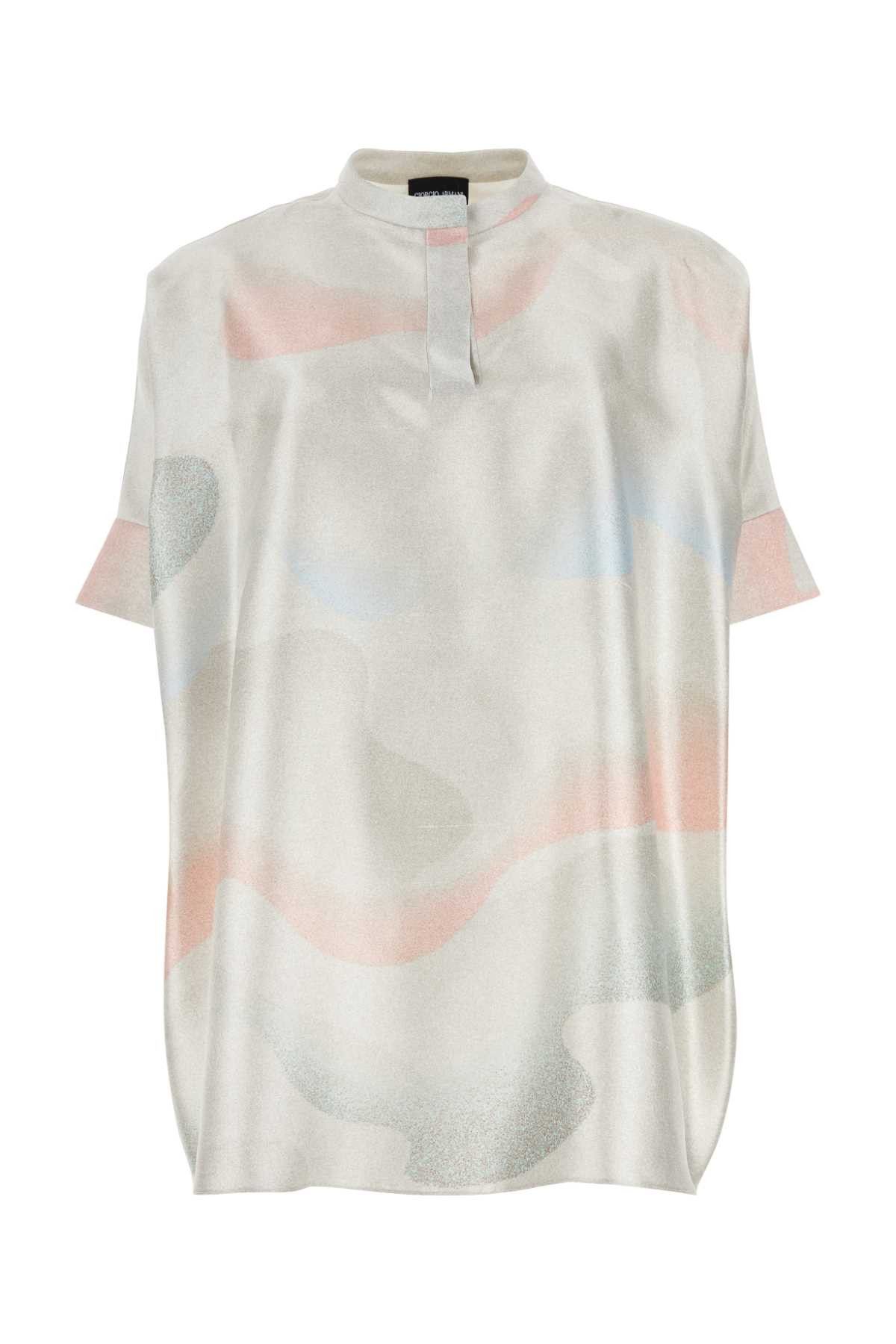 image of Giorgio Armani Printed Silk Blouse, Women's (Size XS)