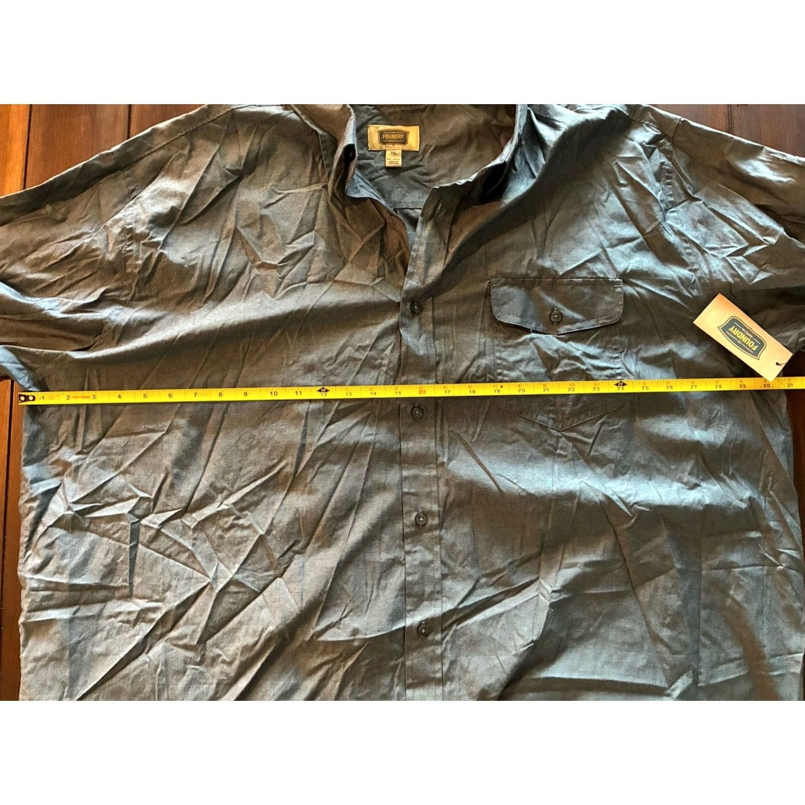 Vintage Foundry Shirt Mens 3XL Button-Up Long Sleeve Button-Down Collar Gray with Pocket Size US XXL / EU 58 / 5 - 5 Thumbnail