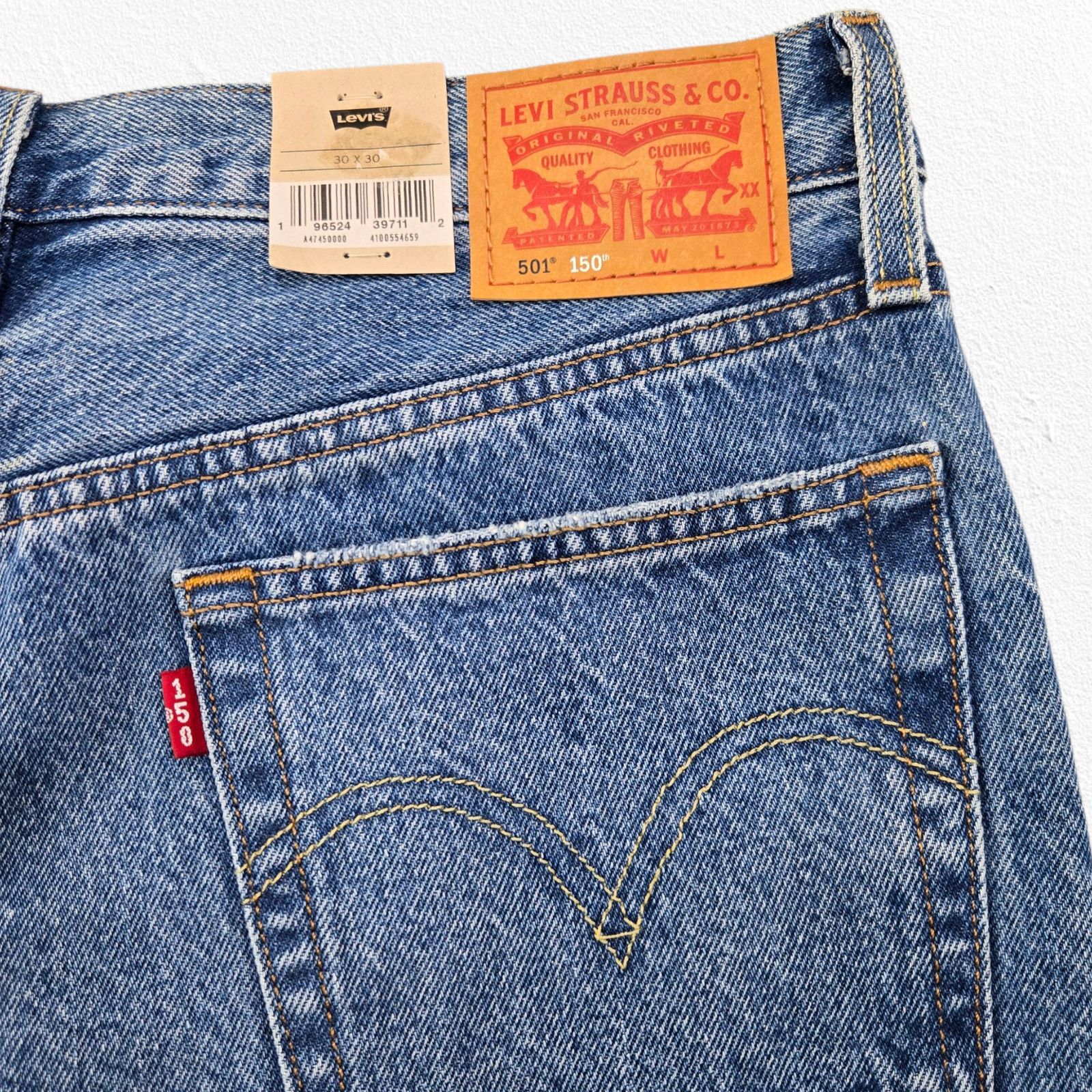 Levi's Levi's 501 150th Anniversary High Rise Straight Jeans Sz 30 Size 30" / US 8 / IT 44 - 9 Thumbnail