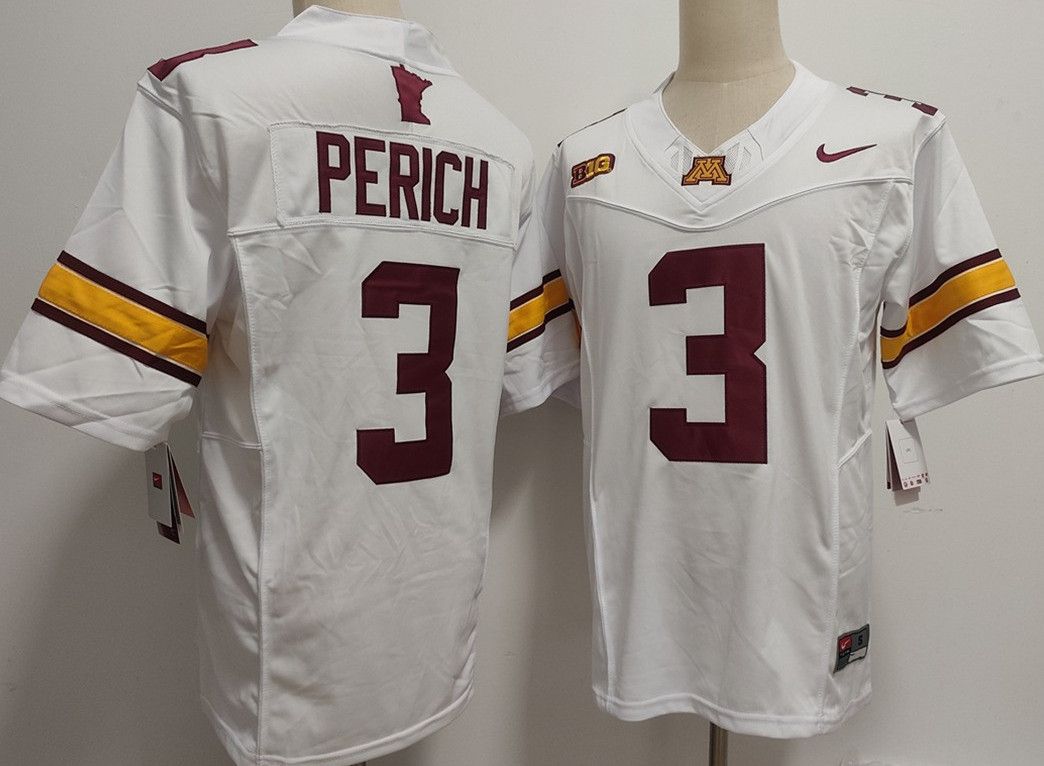 Other Men's Minnesota Golden Gophers 3 Koi Perich White Jersey Size US S / EU 44-46 / 1 - 3 Thumbnail