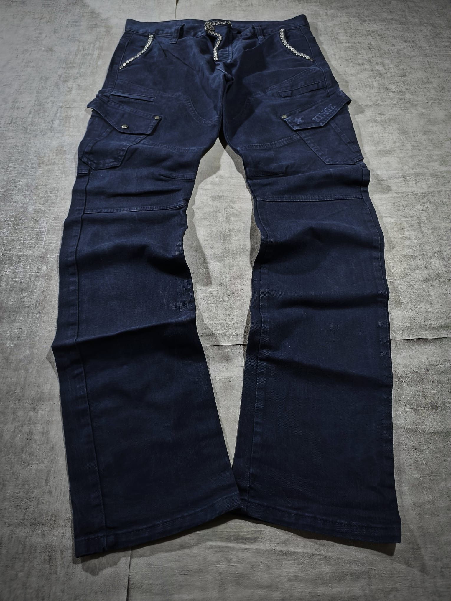 Hysteric Glamour faded number nine type Kingz studded military cargo jeans Size US 34 / EU 50 - 2 Thumbnail