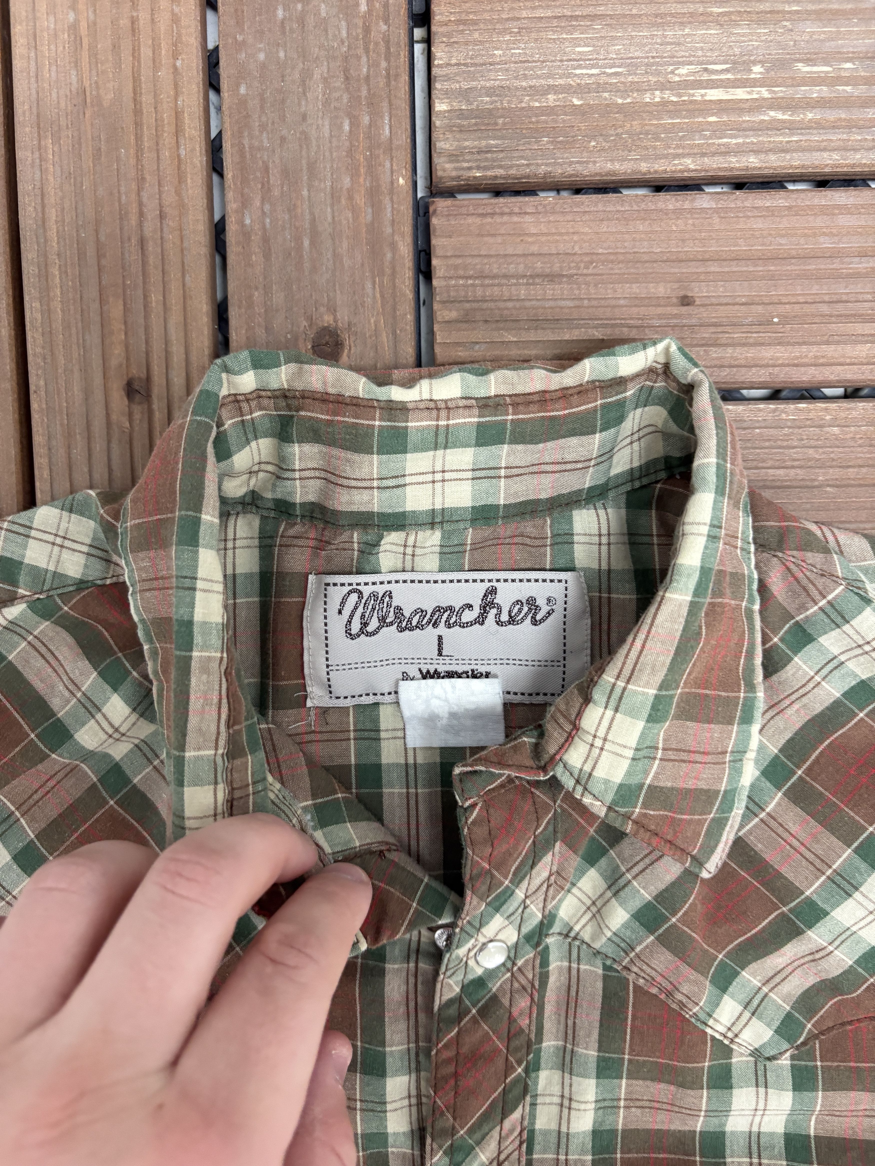 Vintage Wrancher by Wrangler Plaid Vintage Button Down Shirt Size US L / EU 52-54 / 3 - 6 Thumbnail