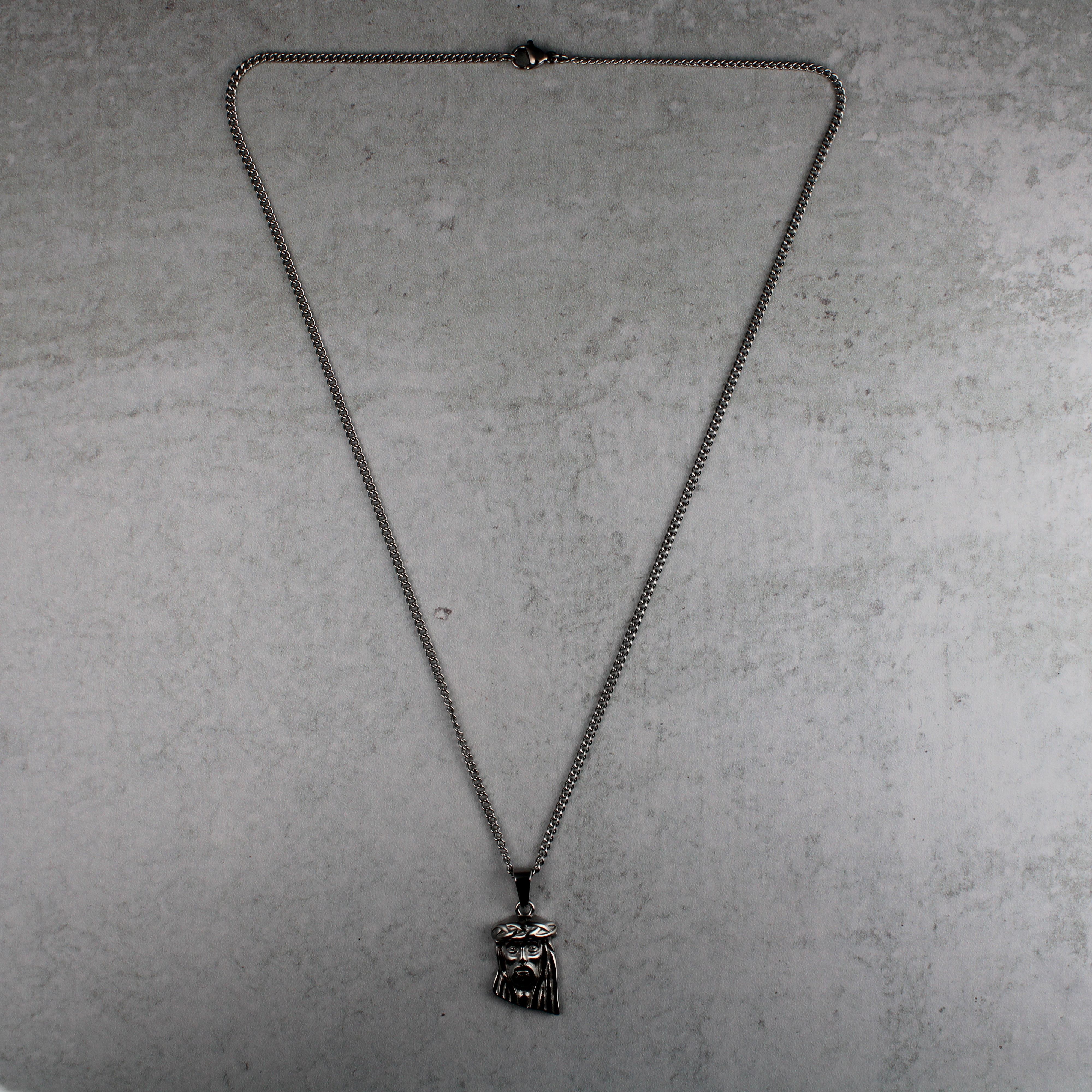 Jewelry Silver Jesus Piece Pendant Chain Necklace Size ONE SIZE - 4 Thumbnail
