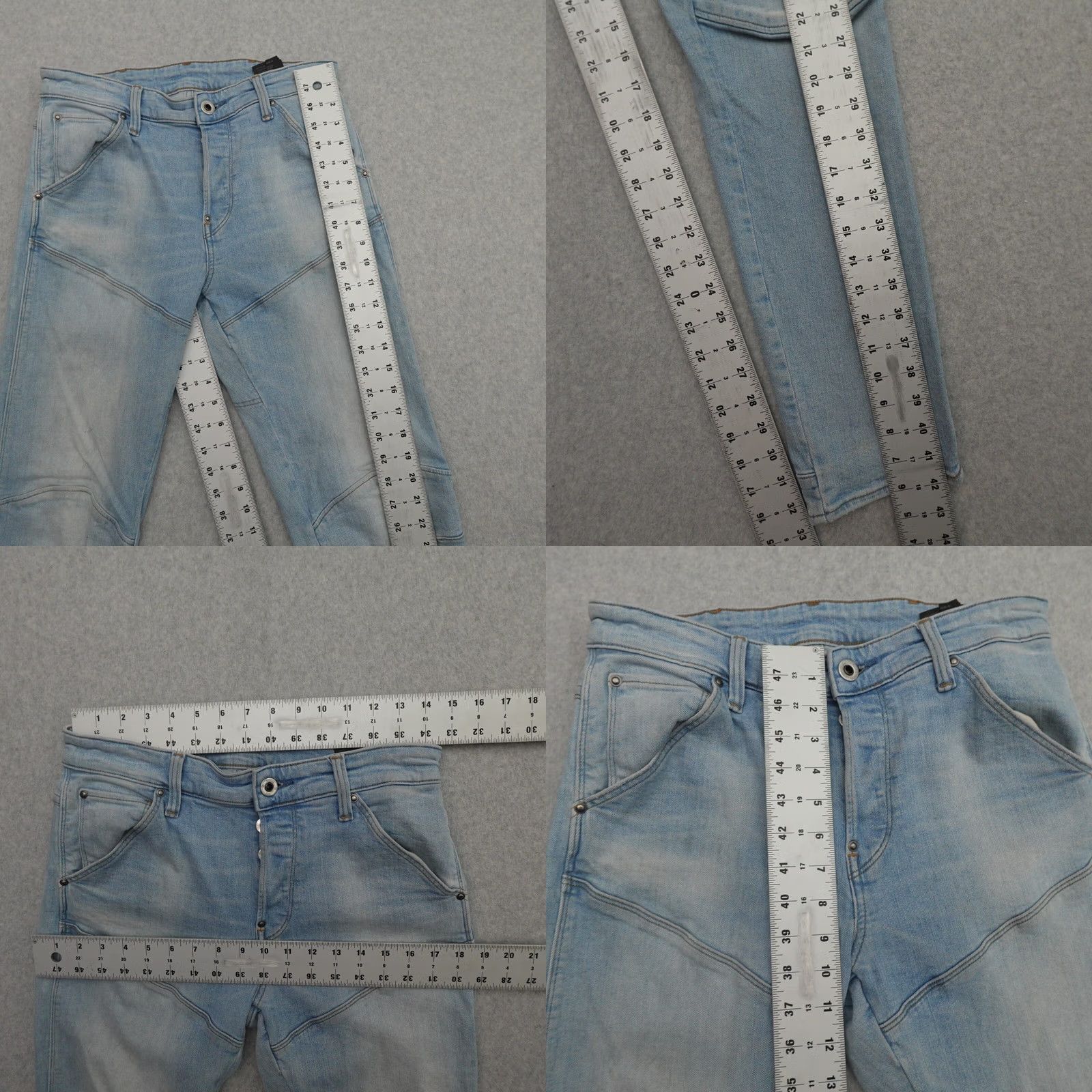 G-Star G-Star Jeans Slim 3D Distressed Light Wash Blue Mens 29 (29X33) Button Fly XS? Size US 29 - 8 Thumbnail