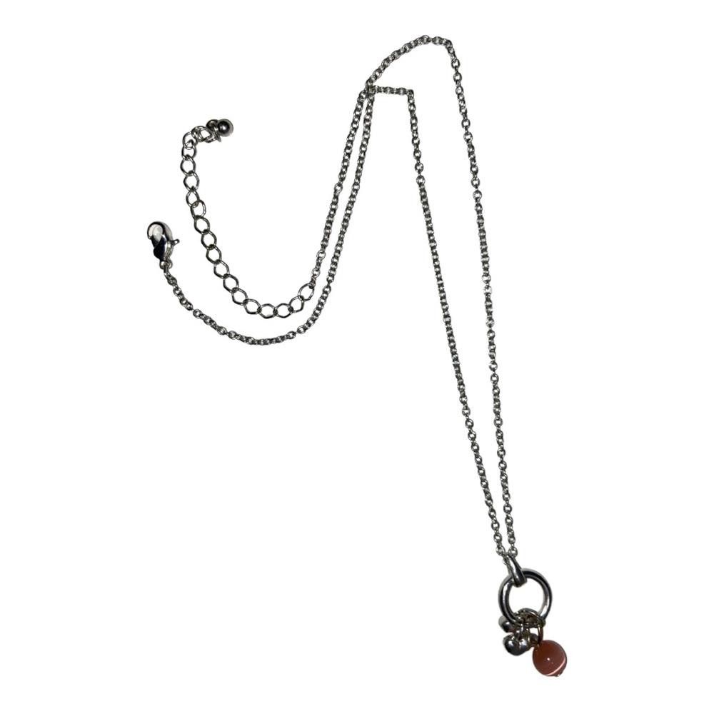 Designer Silver Toned Ring Charm Necklace Size ONE SIZE - 1 Thumbnail