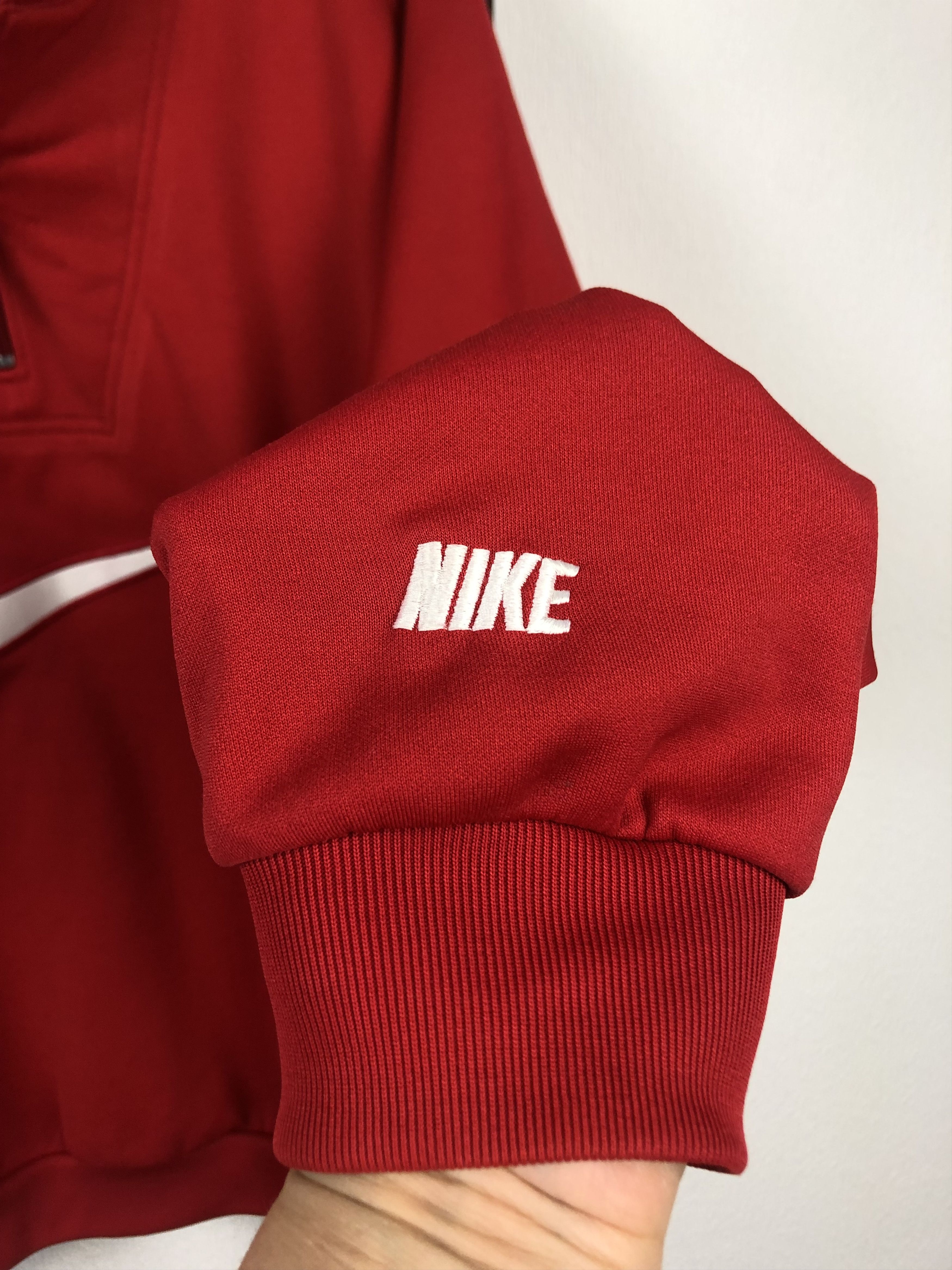 Nike Vintage Nike Sweatshirt Big Swoosh Rare Red Hype Size US M / EU 48-50 / 2 - 8 Thumbnail