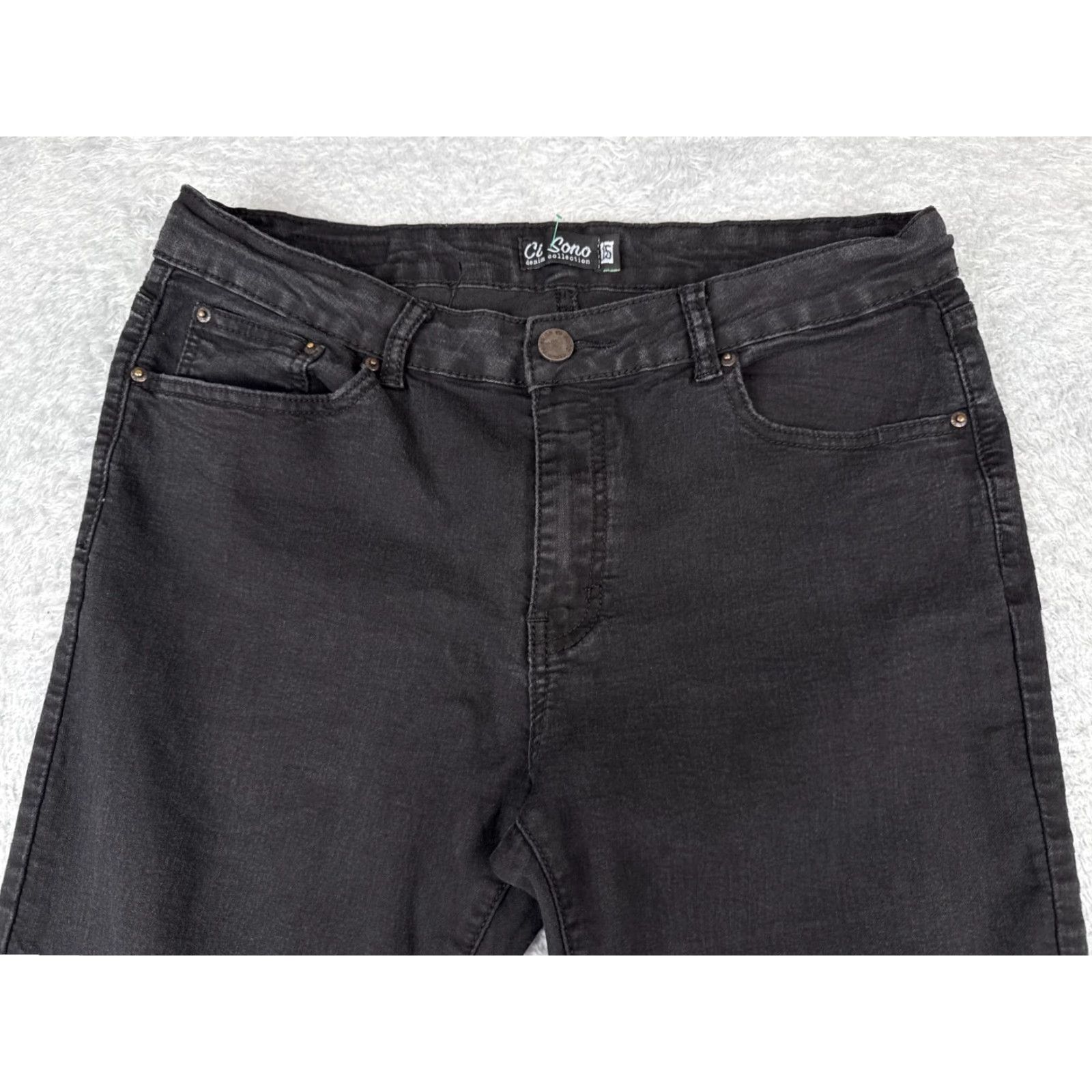 Vintage CI SONO Jeans Juniors 15 Black Denim Skinny Mid Rise Cotton Blend Stretch 31x28 Woman Jeans Capable 5-Pocket Design Vintage: No Size 36" / US 14 / IT 50 - 4 Thumbnail