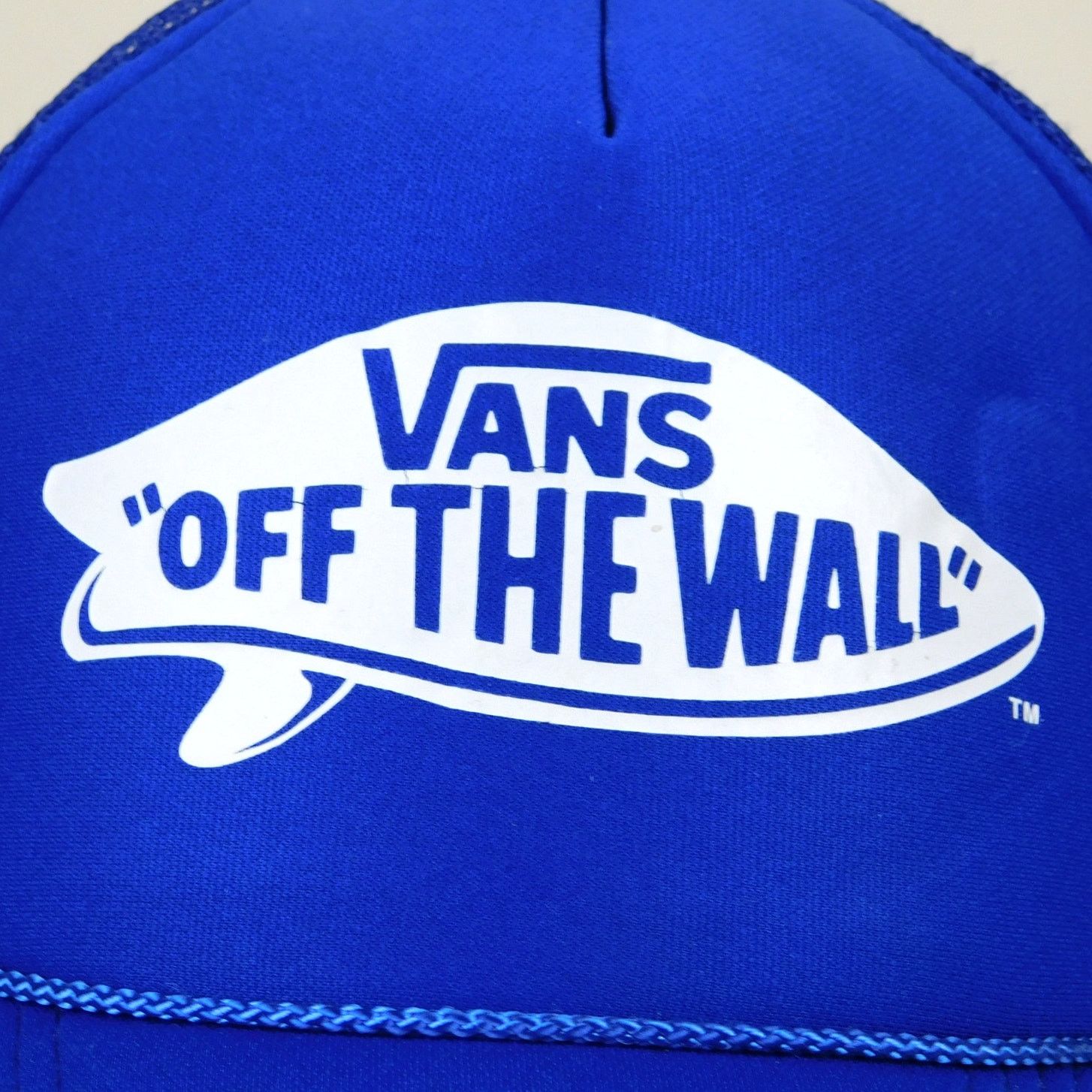 Vans Vintage Vans Trucker Hat Blue White Logo Y2K Adjustable Size ONE SIZE - 2 Thumbnail