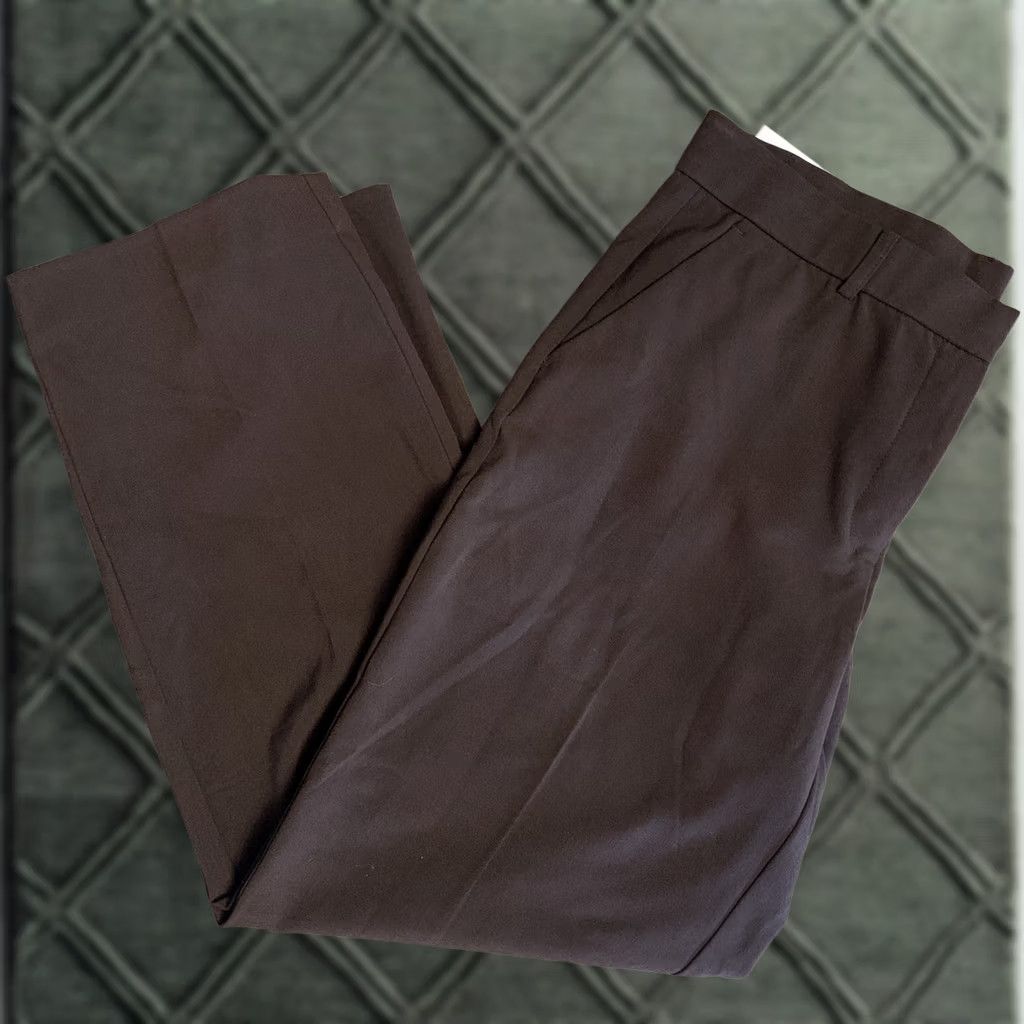 Vintage Sag Harbor Pants Women 10P Brown Petite Stretch Straight Leg Trousers 780 Dress Pants Slimming Pockets Belt Loops Size 32" / US 10 / IT 46 - 1 Thumbnail
