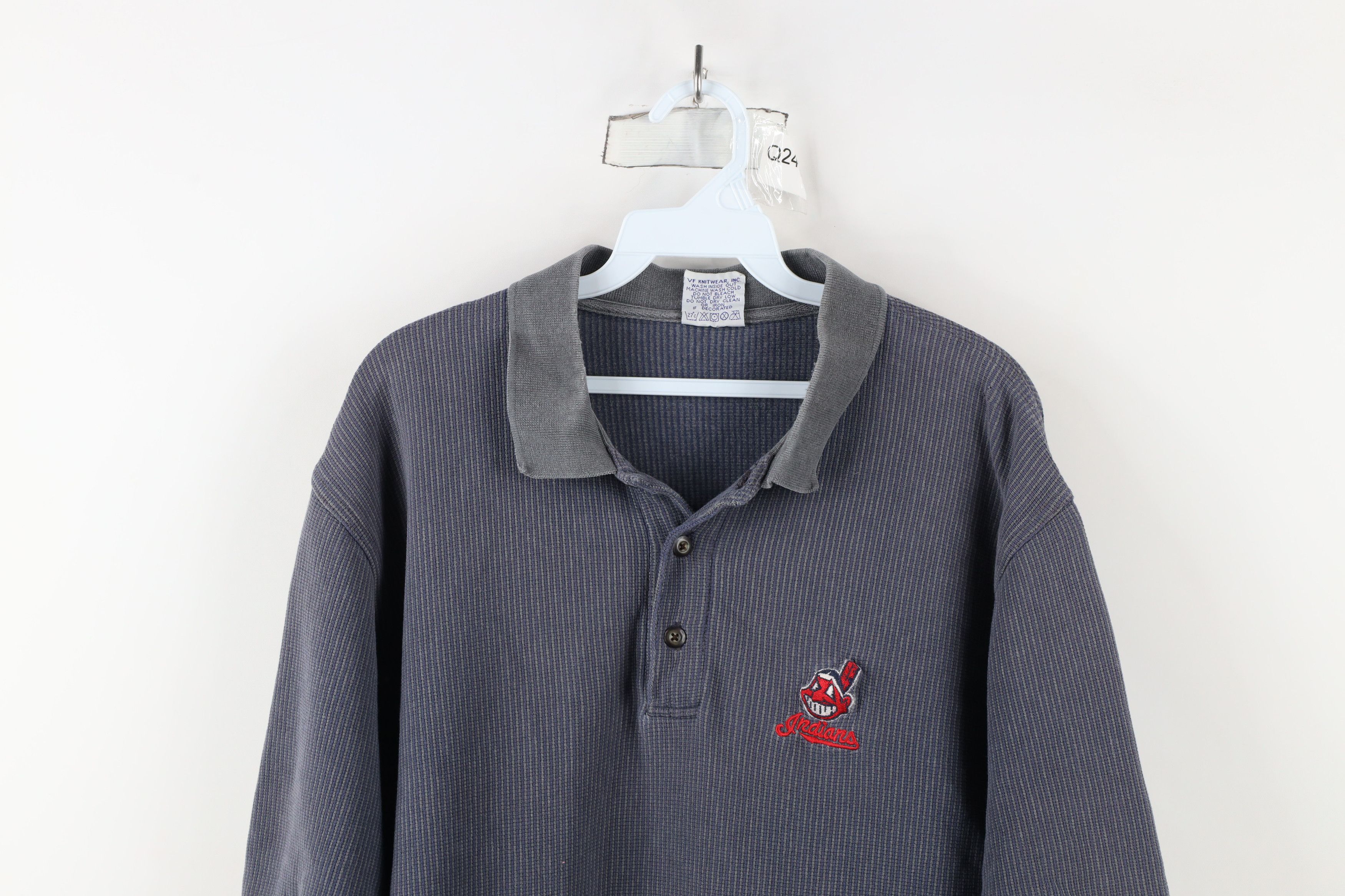Vintage Vintage 90s Knit Chief Wahoo Cleveland Indians Baseball Polo Size US XL / EU 56 / 4 - 2 Thumbnail