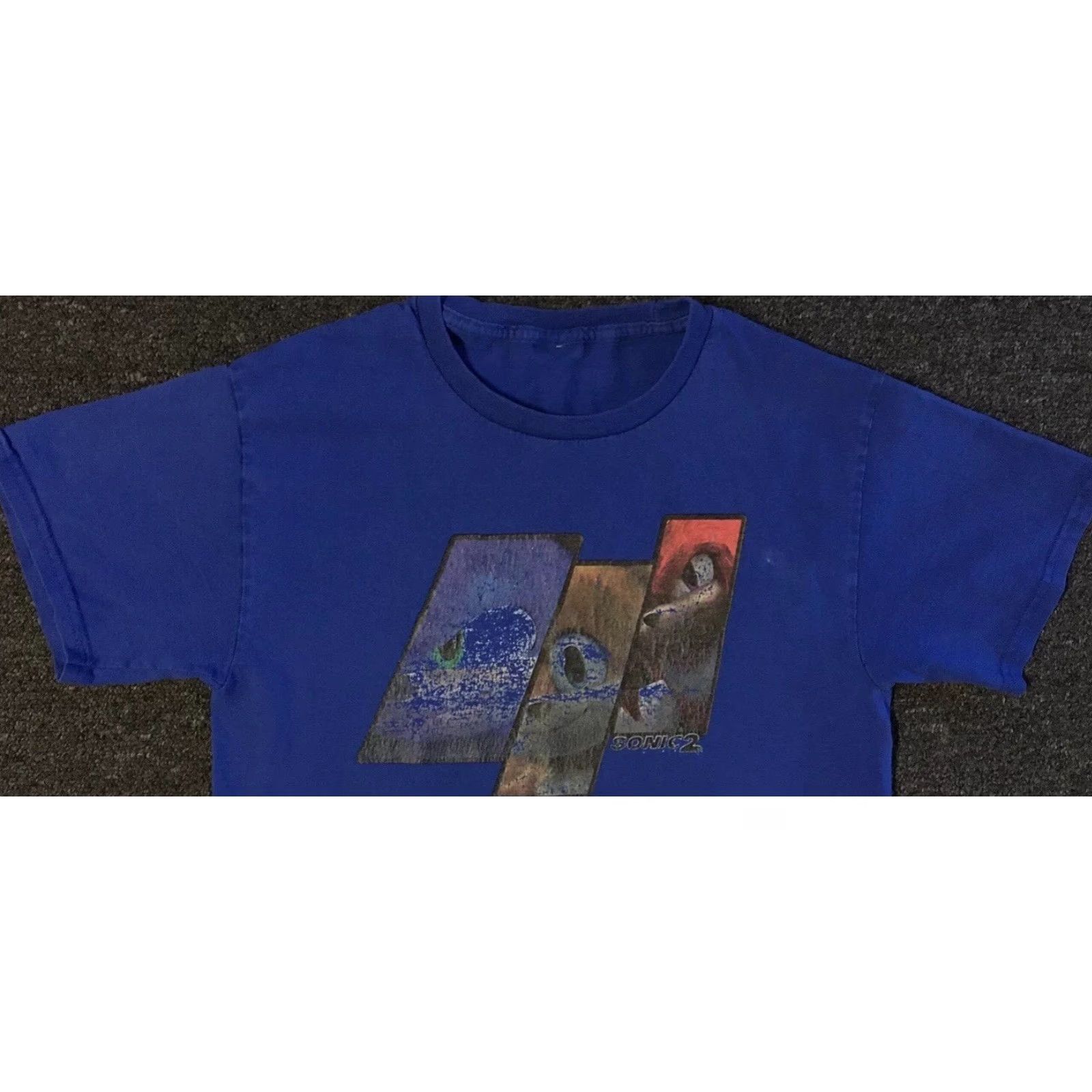 Vintage VINTAGE Sonic The Hedgehog 2 Faded Distress Movie Promo Shirt S Cartoon Grunge Blue Mens T-Shirt 80s Retro Arcade Nintendo Sega Genesis Movie Grunge Size US S / EU 44-46 / 1 - 6 Thumbnail