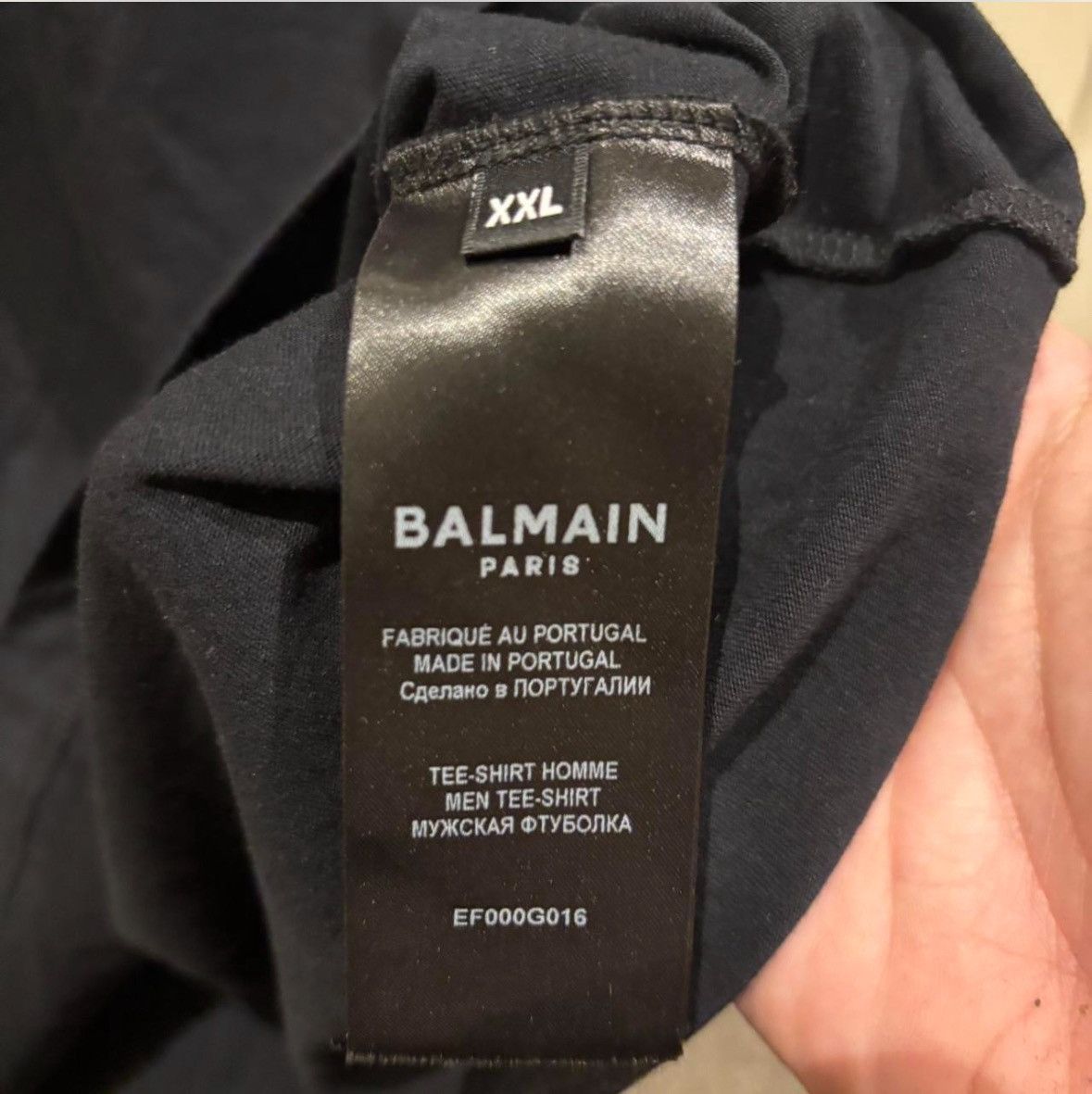 Balmain Balmain Classic Rainbow Tee Black Size US XXL / EU 58 / 5 - 4 Thumbnail