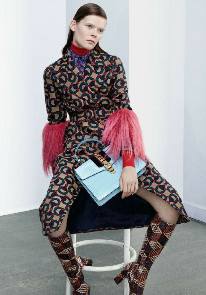 Gucci Rare Gucci Runway Fur-Cuffs Optic-Print Belted Coat Size S / US 4 / IT 40 - 12 Thumbnail