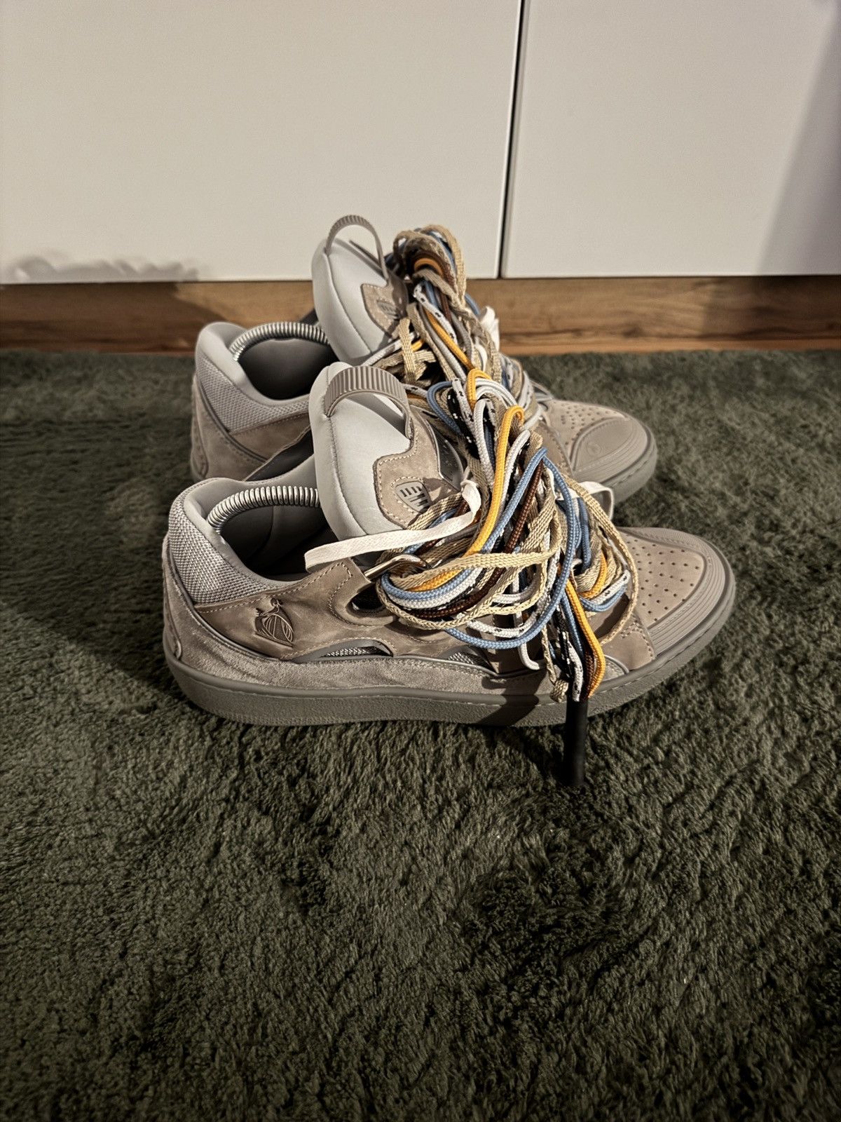 Lanvin Lanvin Curb Sneakers Beige Multi Lace 💧🌊 Size US 11 / EU 44 - 7 Thumbnail