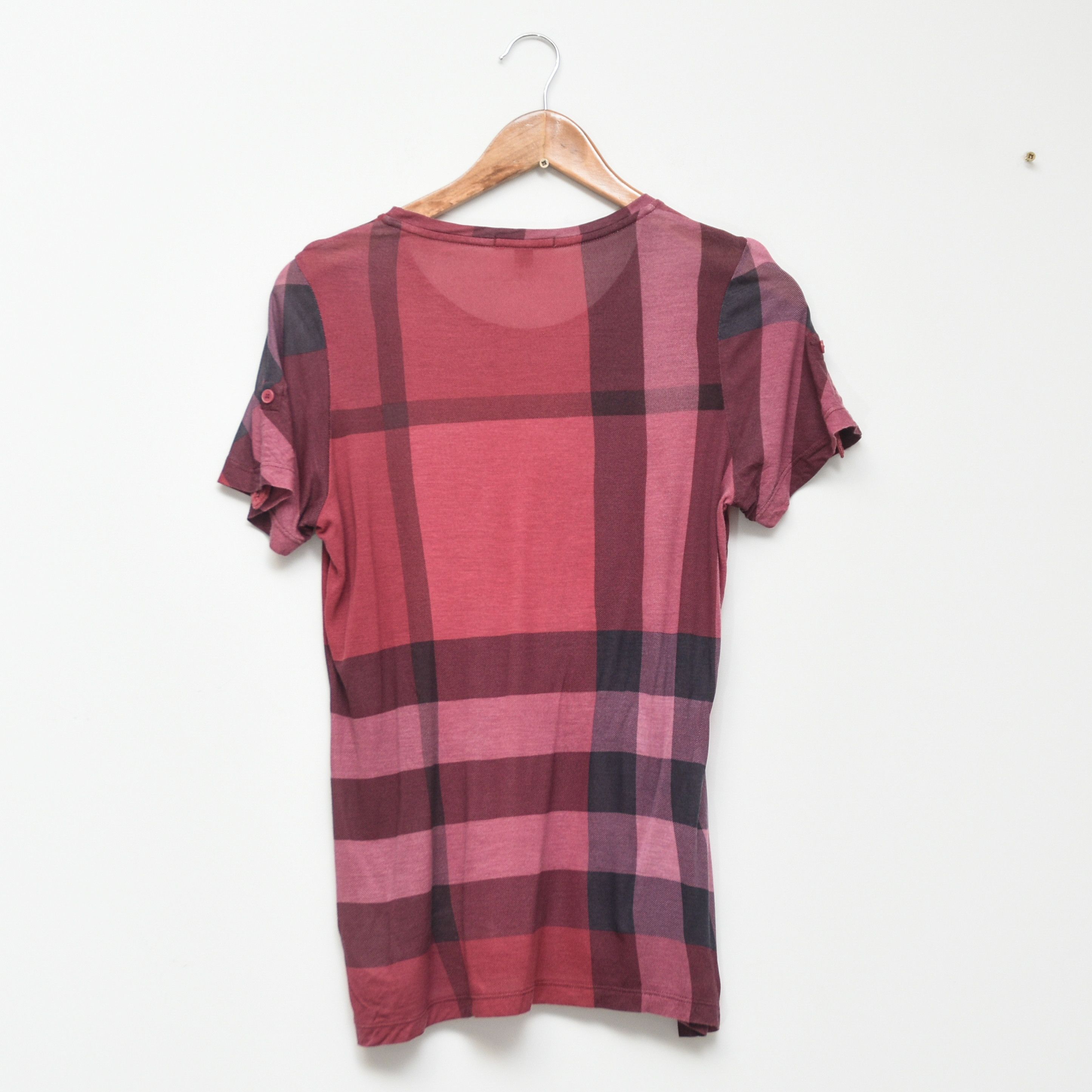 Burberry Burberry Brit Women's Plaid T-Shirt Red Nova Check Size M / US 6-8 / IT 42-44 - 4 Thumbnail