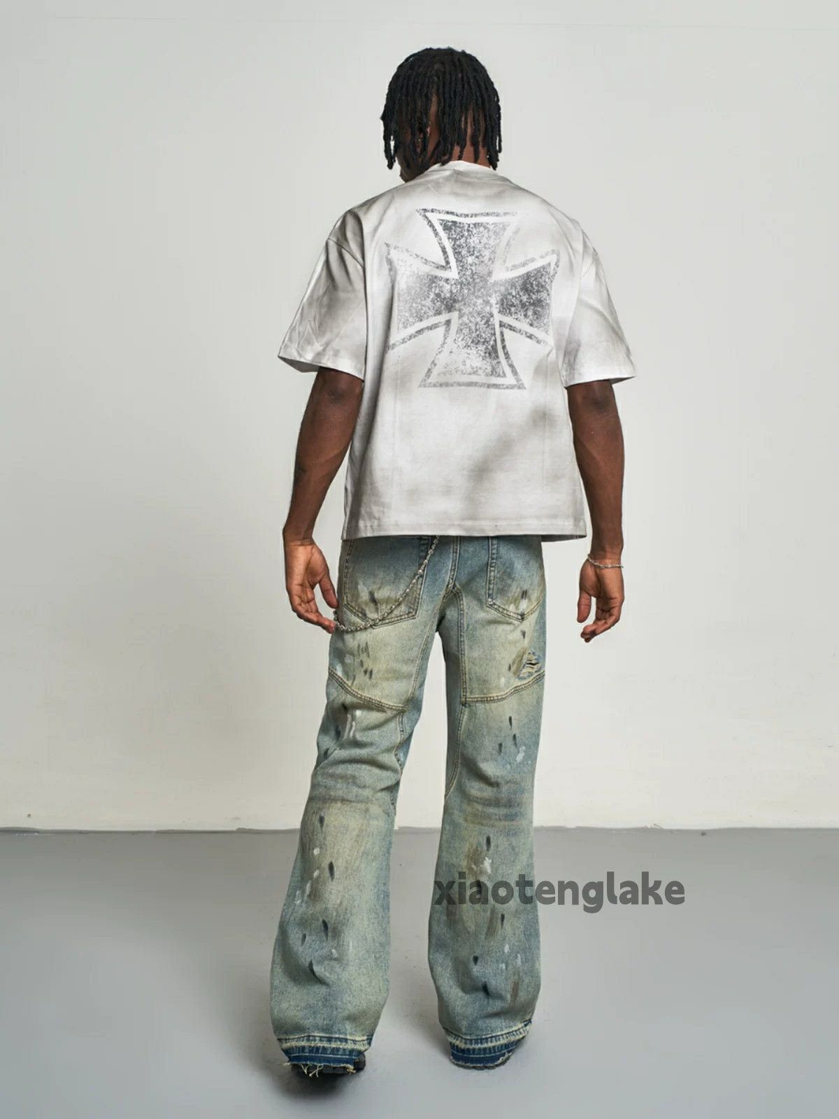 Jean × Vintage washed faded paint stain damaged grunge jeans Size US 32 / EU 48 - 8 Thumbnail