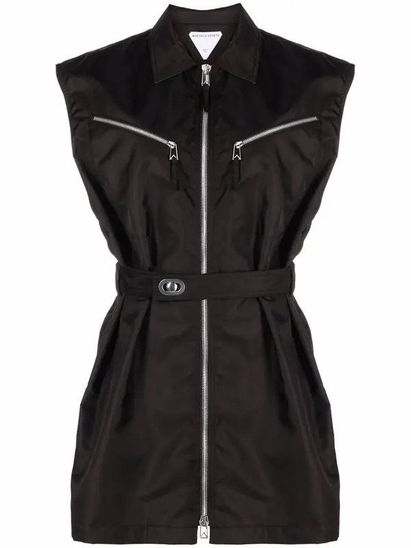 Bottega Veneta o1y0725 Shell Vest in Black Size S / US 4 / IT 40 - 1 Thumbnail