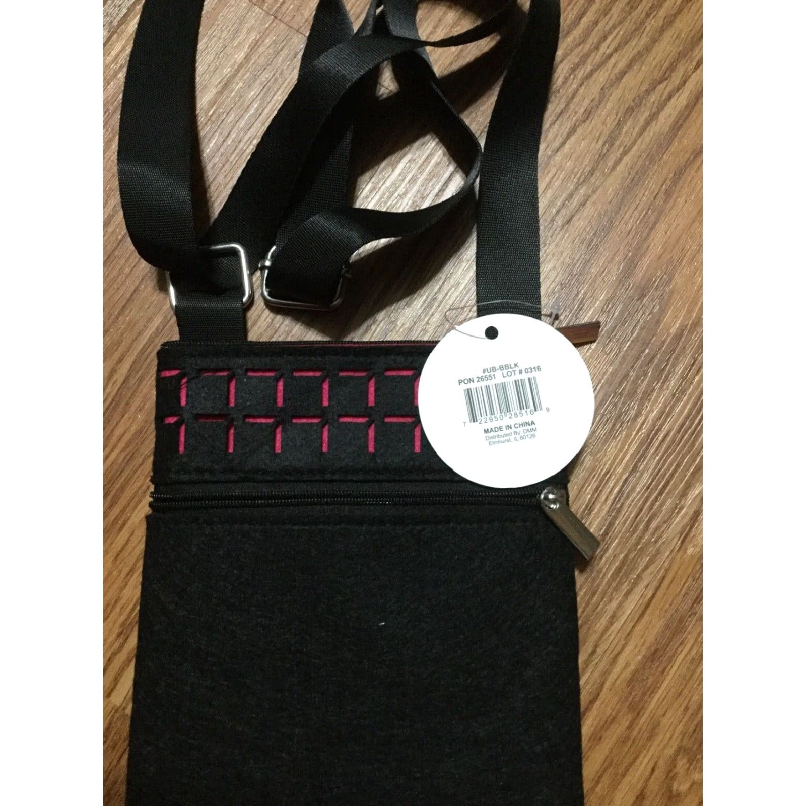 Vintage UB Unique Boutique Modern Bag Collection Black Pink Small Cross Body Textured Size ONE SIZE - 3 Thumbnail