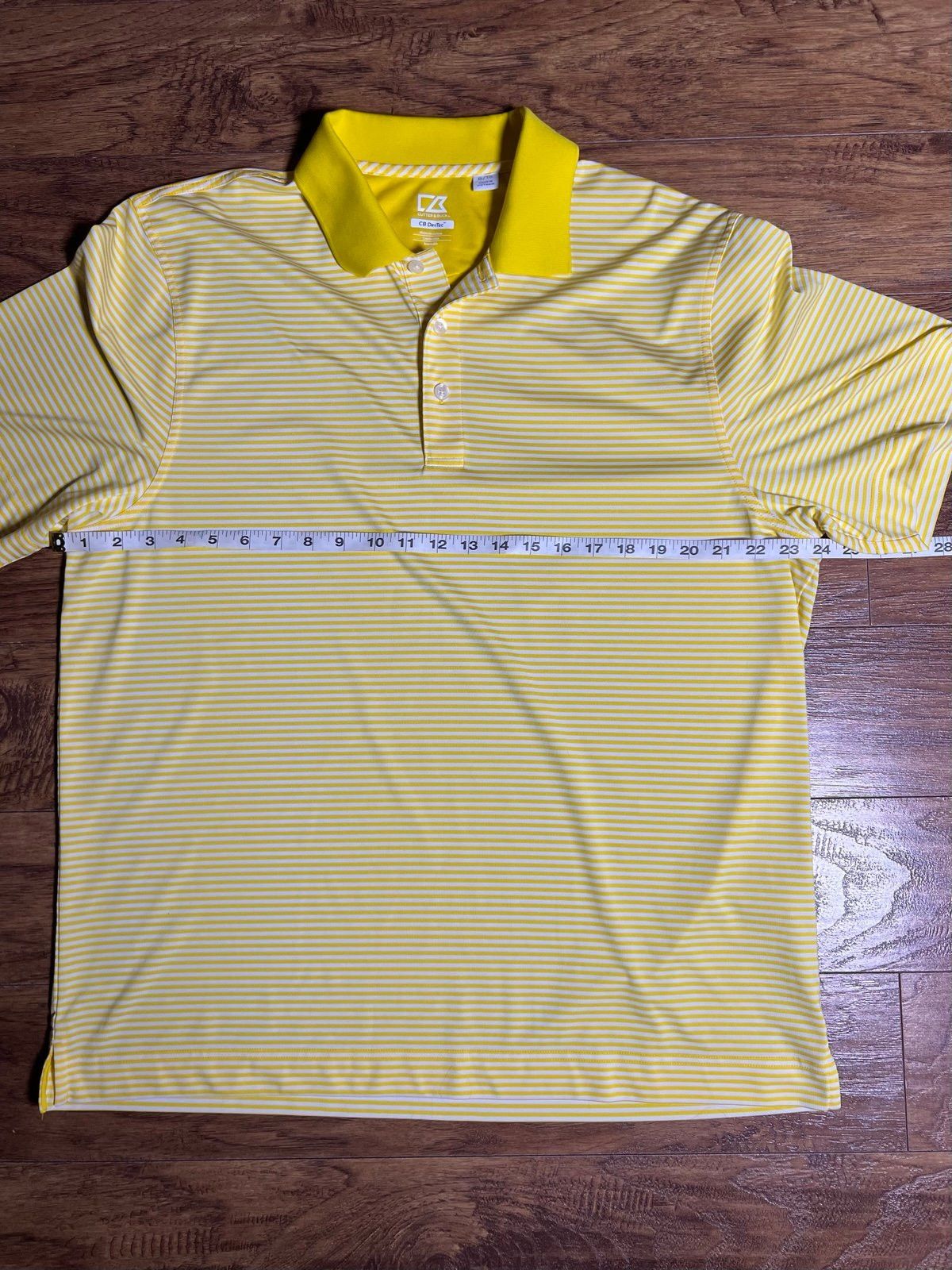 Cutter & Buck Cutter & Buck Men's MoistureWicking Drytec Yellow/White Polo Size US XL / EU 56 / 4 - 6 Thumbnail