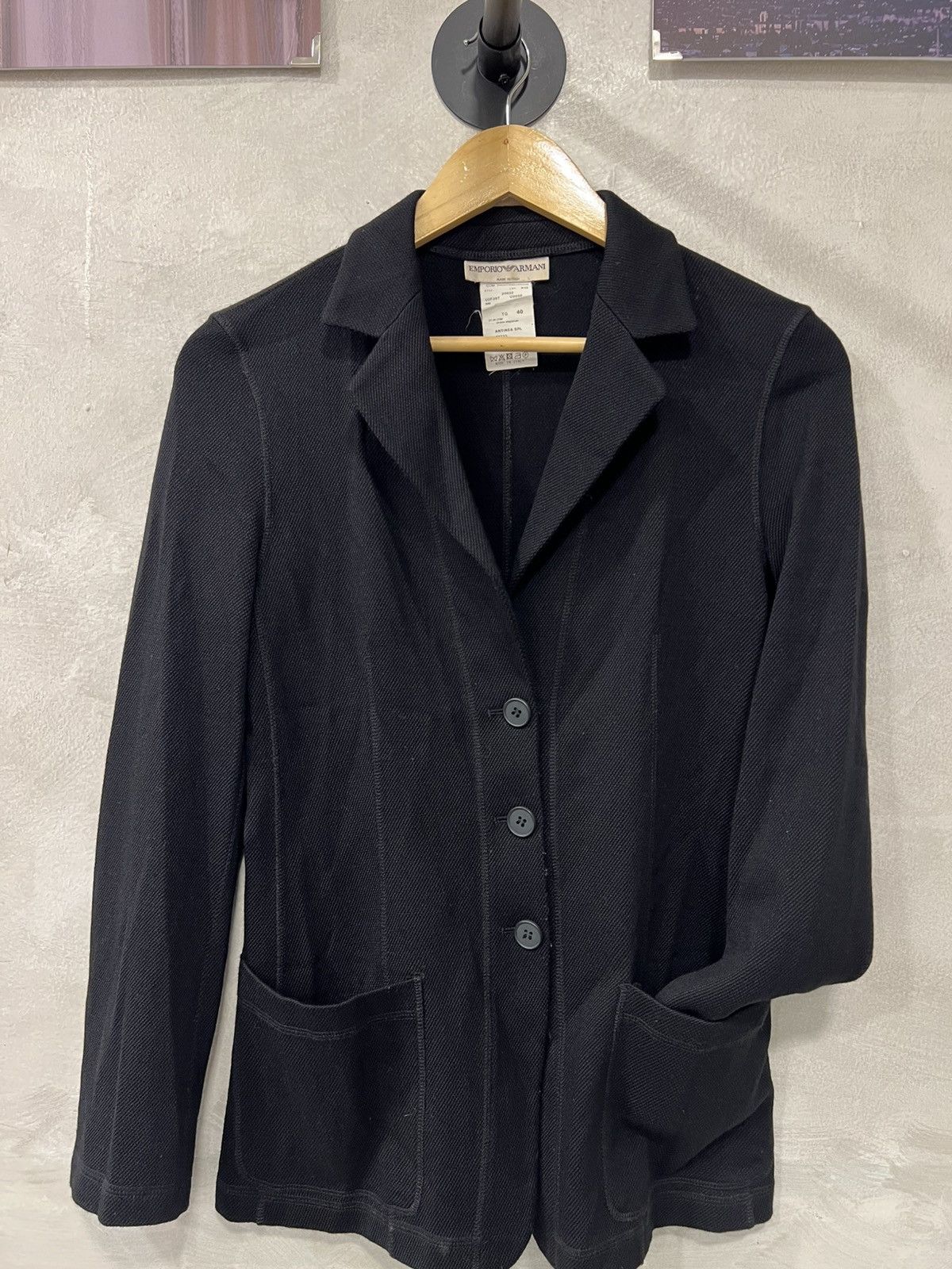 Emporio Armani Emporio Armani Single Breasted Black Blazer Size S / US 4 / IT 40 - 1 Thumbnail
