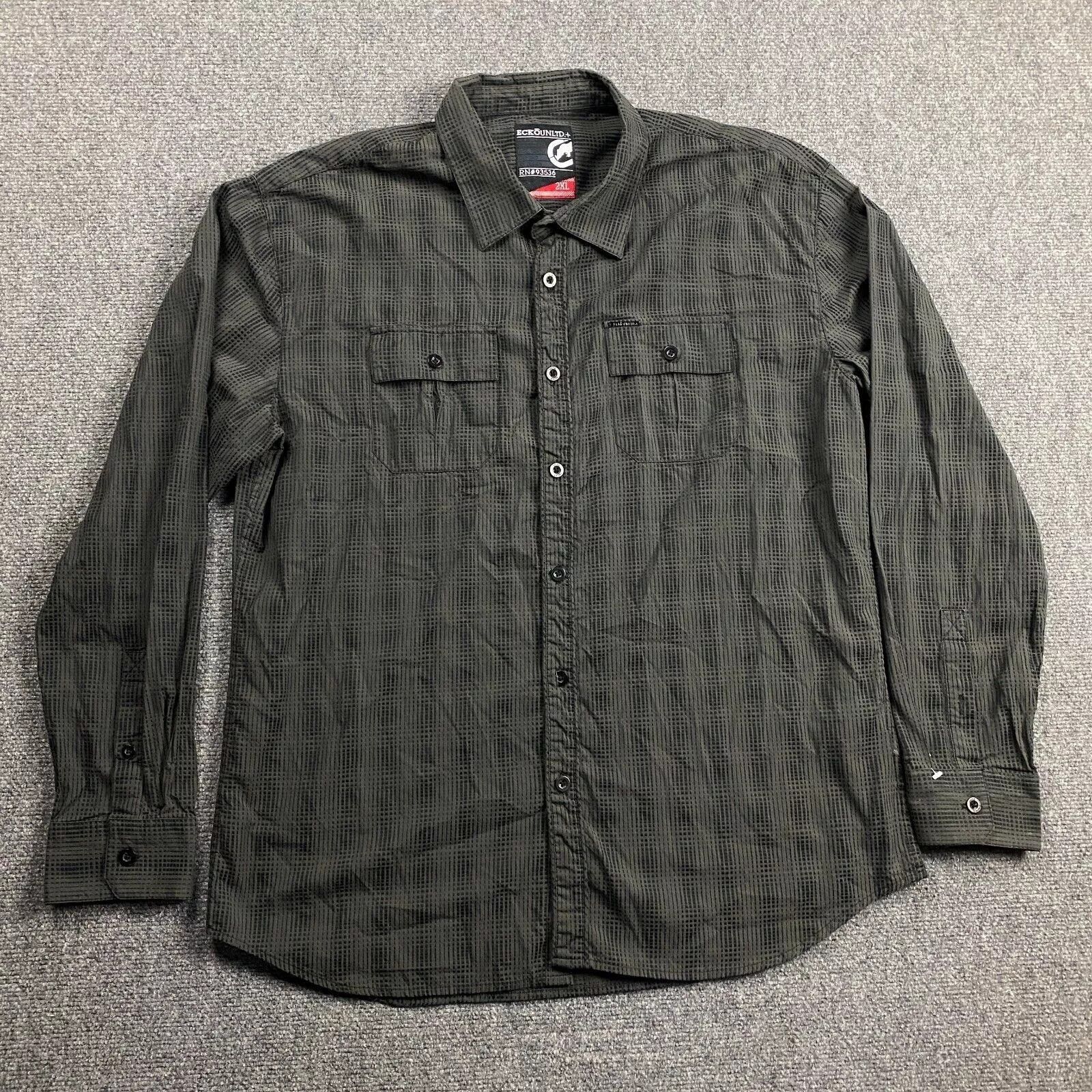 Ecko Unltd. Ecko Unltd Shirt Men's 2XL Front Pockets Long Sleeve Size US XXL / EU 58 / 5 - 1 Thumbnail