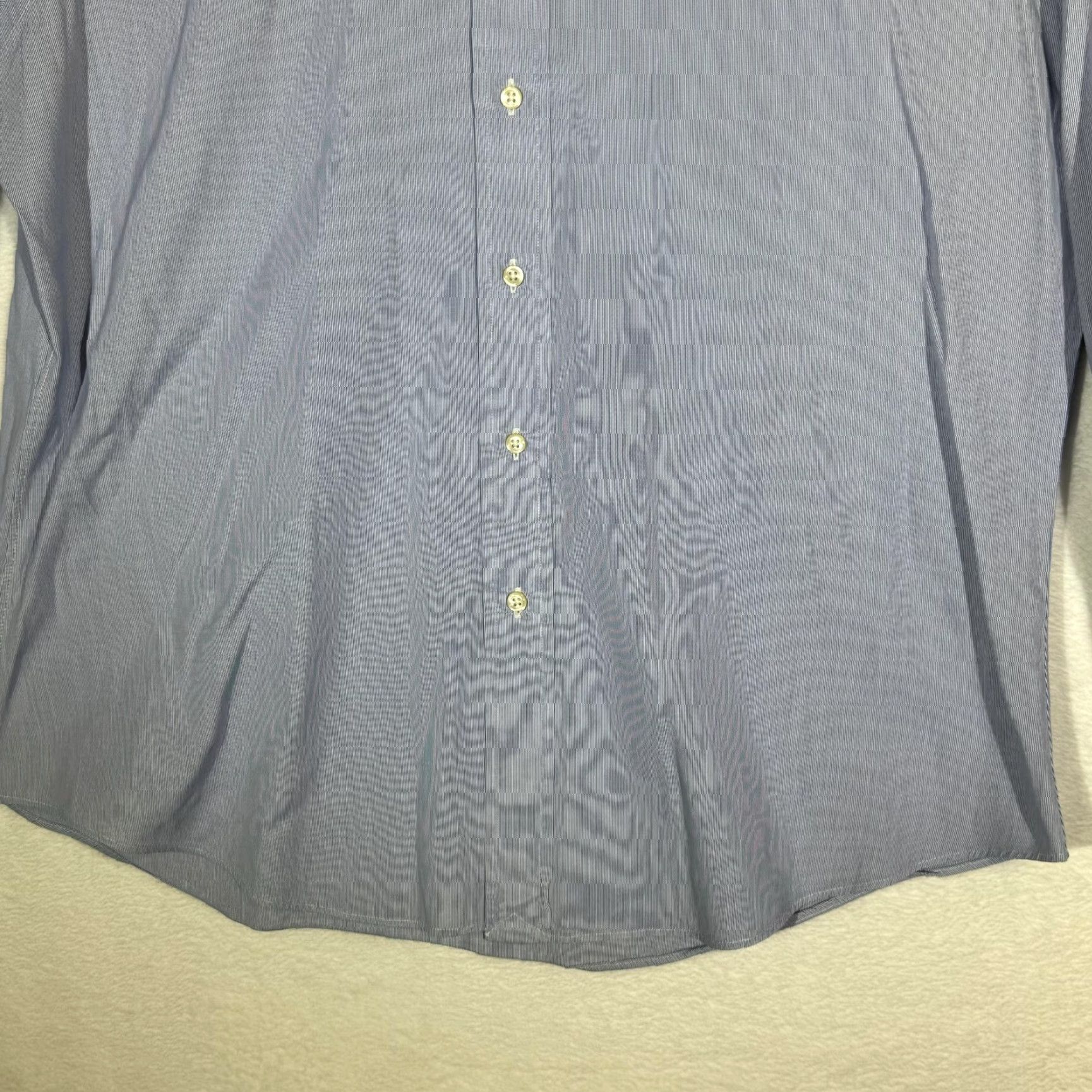 Polo Ralph Lauren VINTAGE Polo Ralph Lauren Shirt Mens 17 32/33 Blue Stripe Regent Custom Fit Button Down Size US XL / EU 56 / 4 - 3 Thumbnail