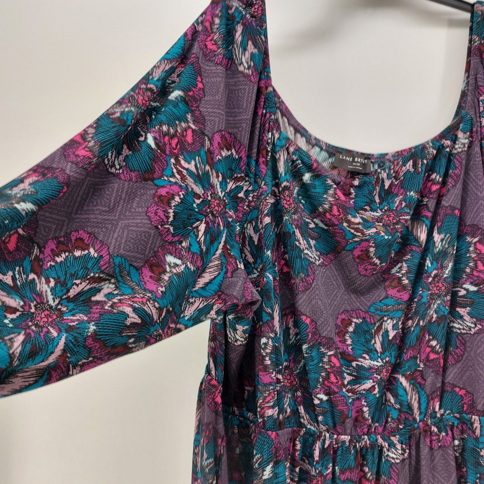 Other Lane Bryant Purple Floral Dress Plus Size 26 28 Pockets Size 4XL / US 24-26 - 7 Thumbnail