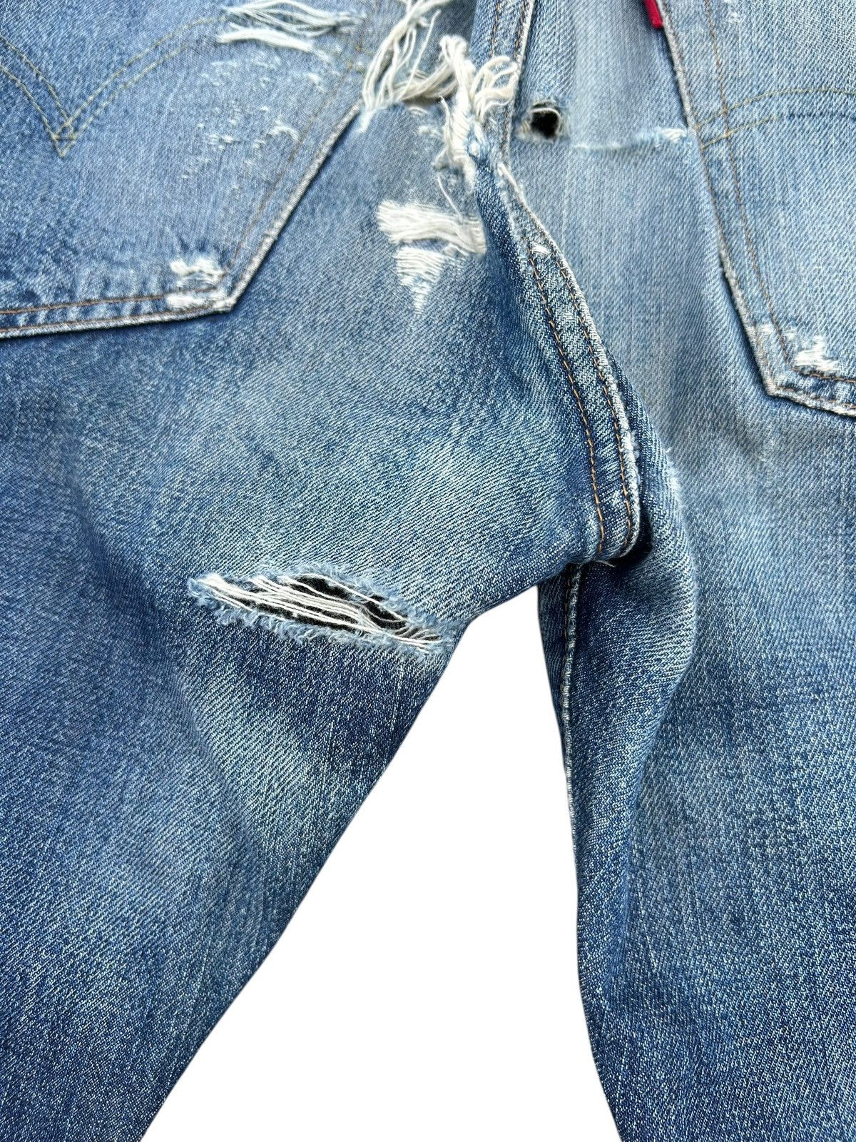 Kapital Thrashed Levis 501XX Big E Selvedge Distressed Denim Jeans Size US 35 - 17 Thumbnail