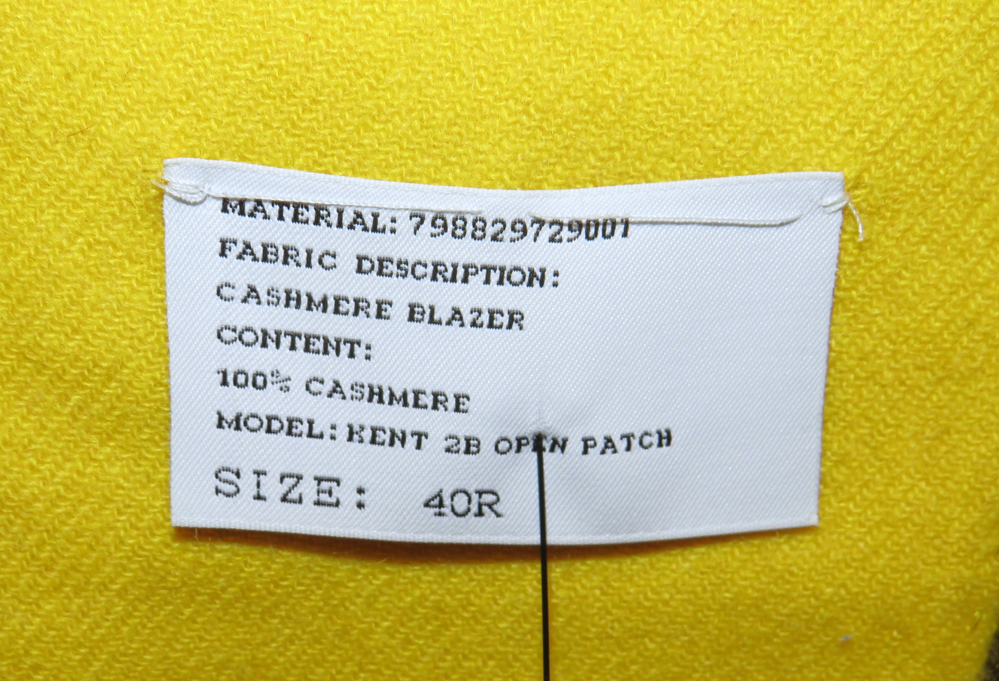 Ralph Lauren Purple Label Handmade Yellow Brushed Cashmere Blazer 40R NWT $5495 Size 40R - 14 Thumbnail